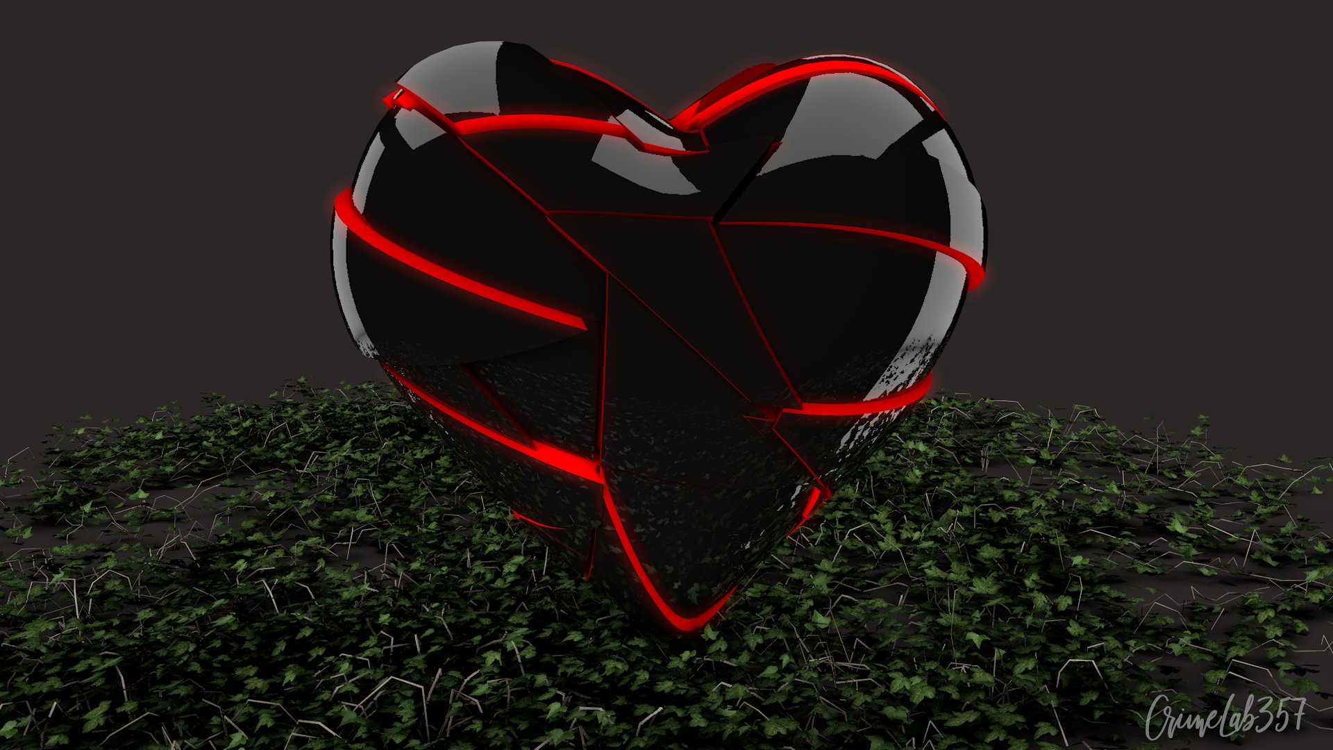 3D Fractal 3D Abstract Heart Watermarked 1920x1080