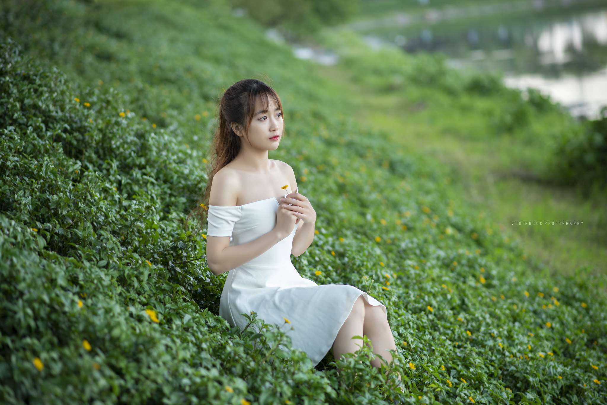 Women Vietnamese Asian Depth Of Field White Dress 2048x1367