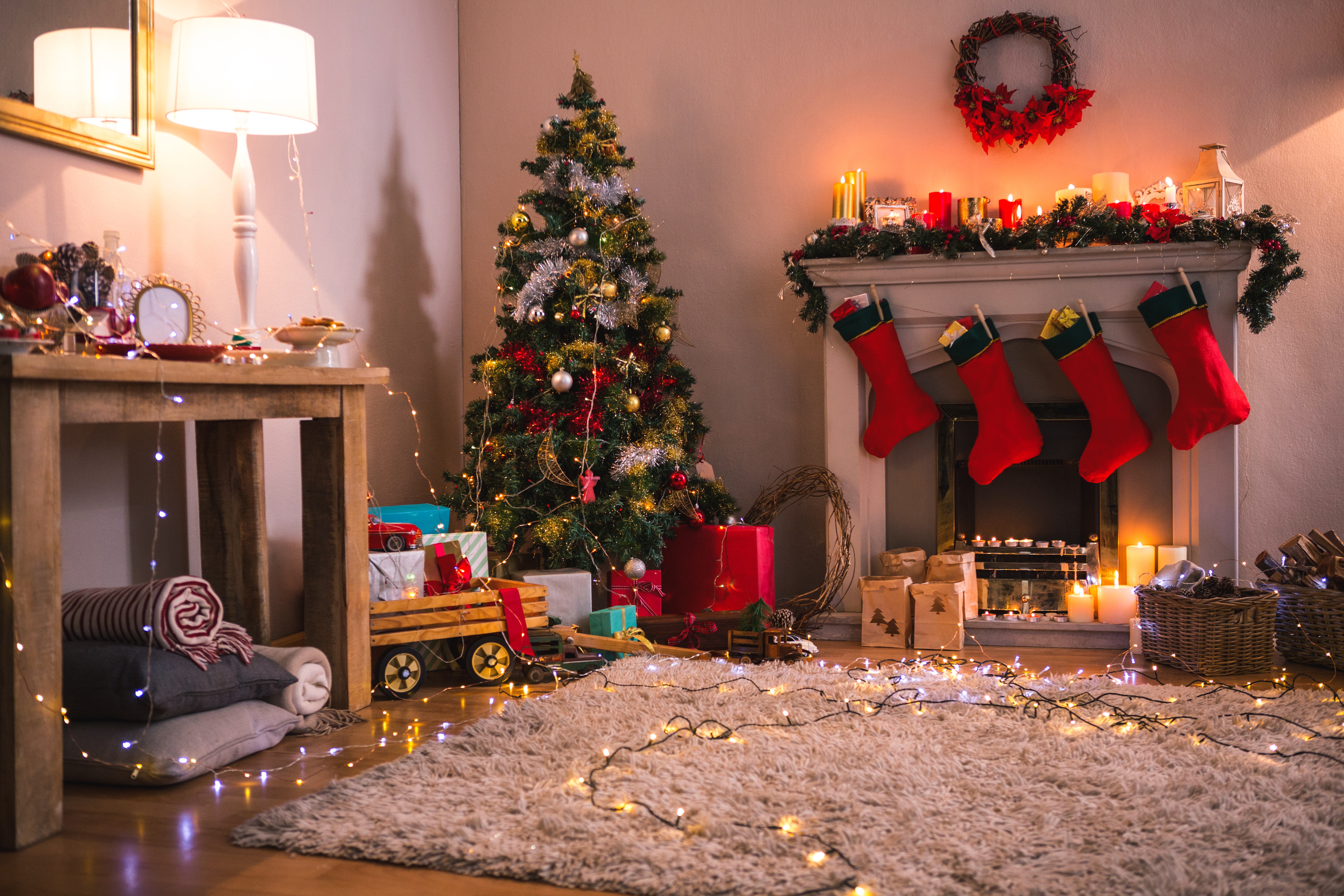 Christmas Christmas Tree Fireplace 5616x3744