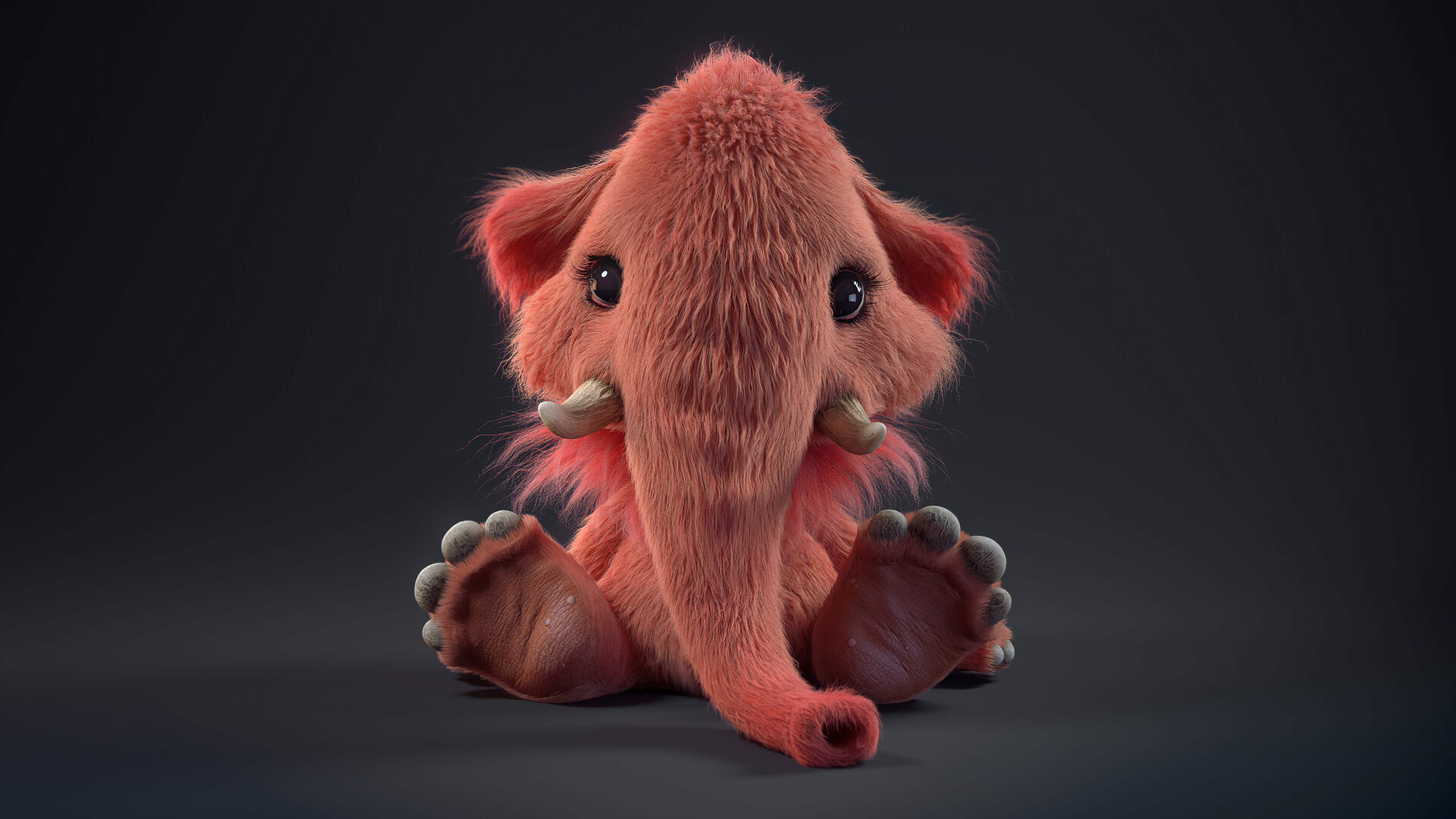 Baby Animal Cute Fluffy Mammoth 3840x2160