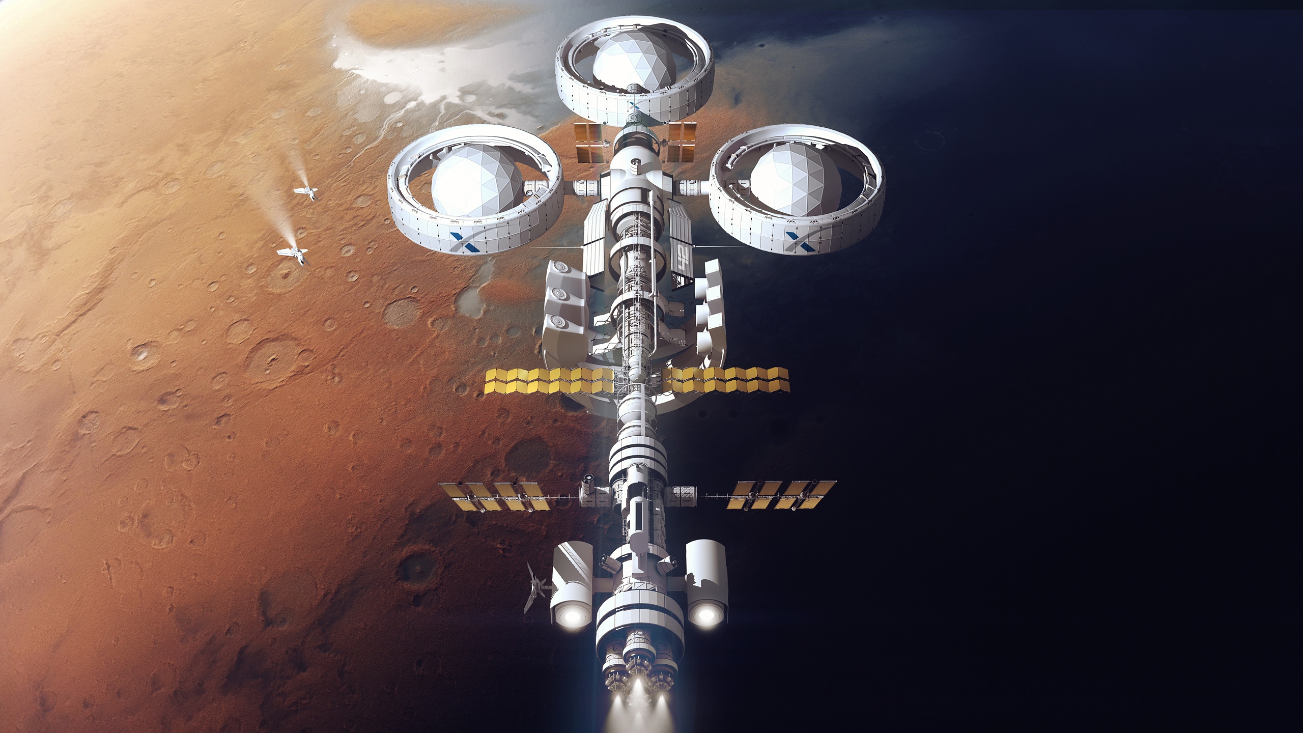 Futuristic Planet Space Space Station Spacex 2560x1440