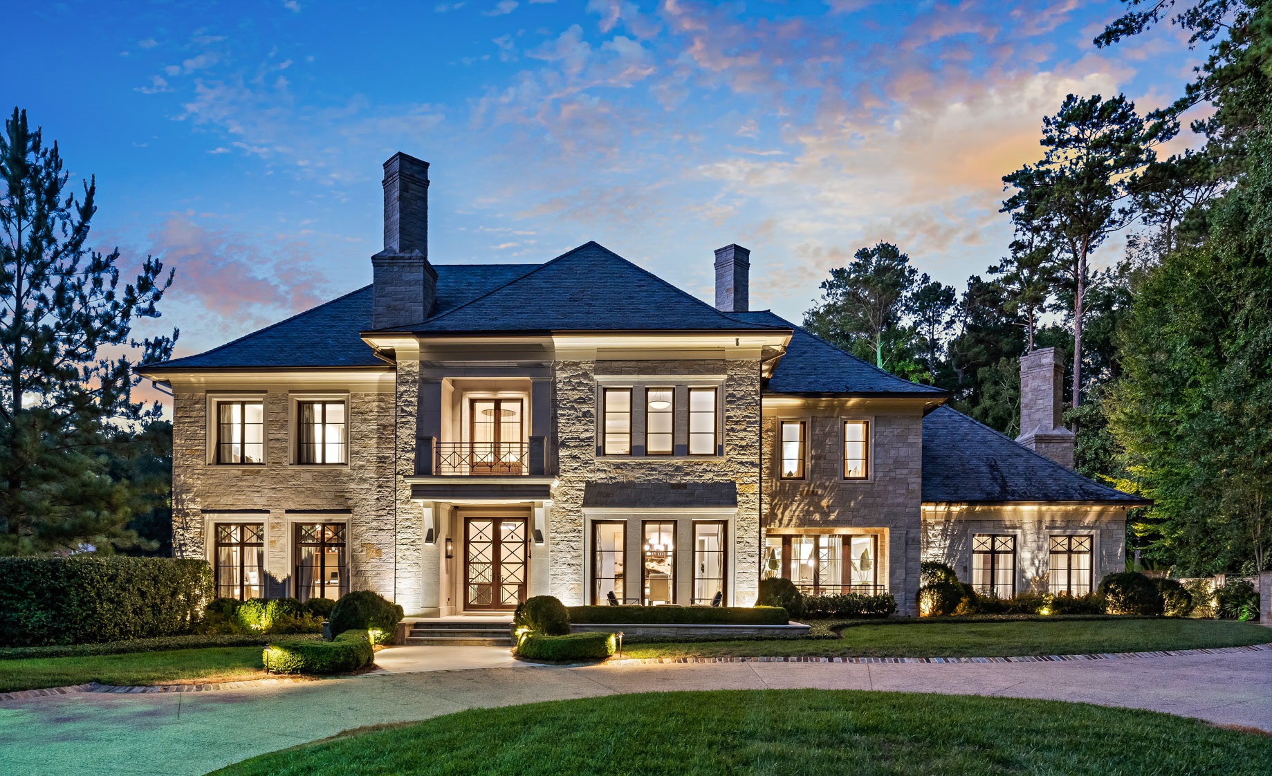 Sky House Mansion Architecture Lights Clouds Atlanta 1839x1122
