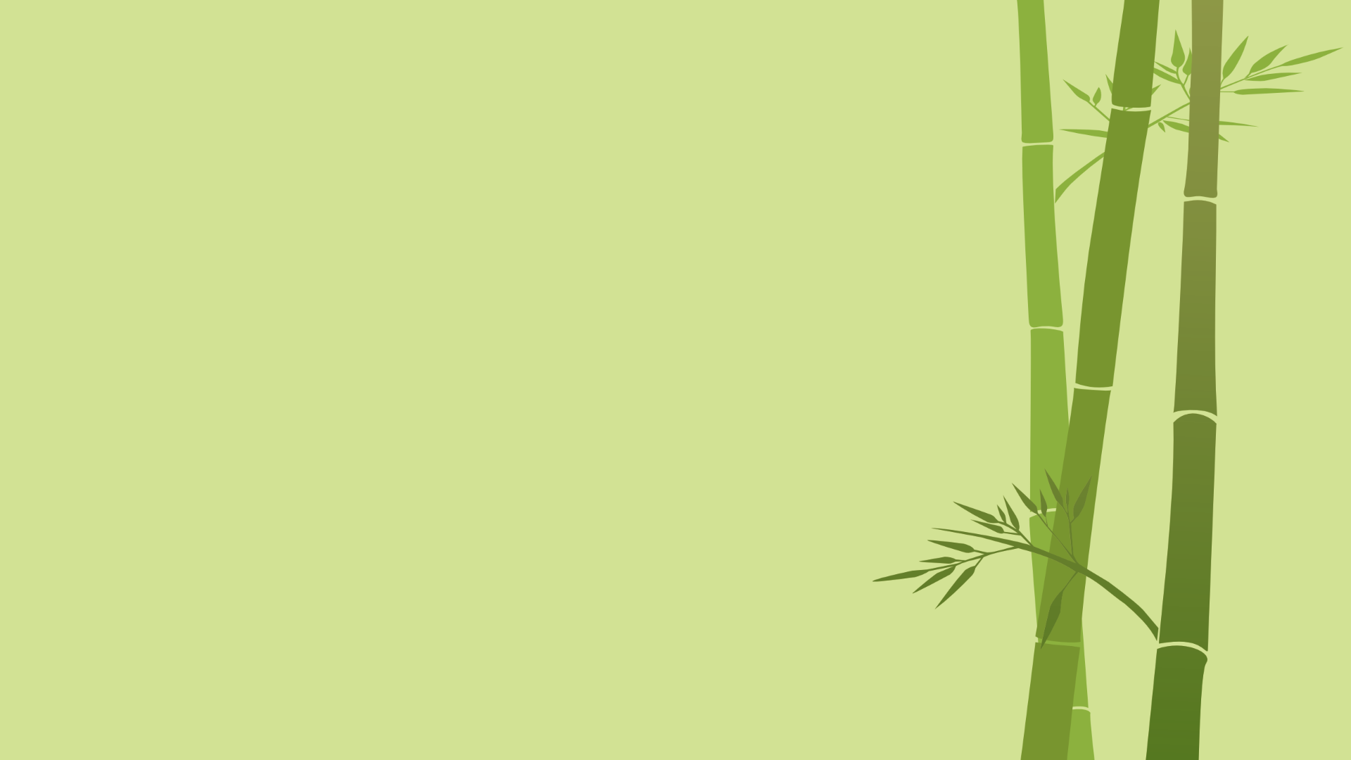 Green Background Bamboo Minimalism Simple Background Artwork Plants 1920x1080