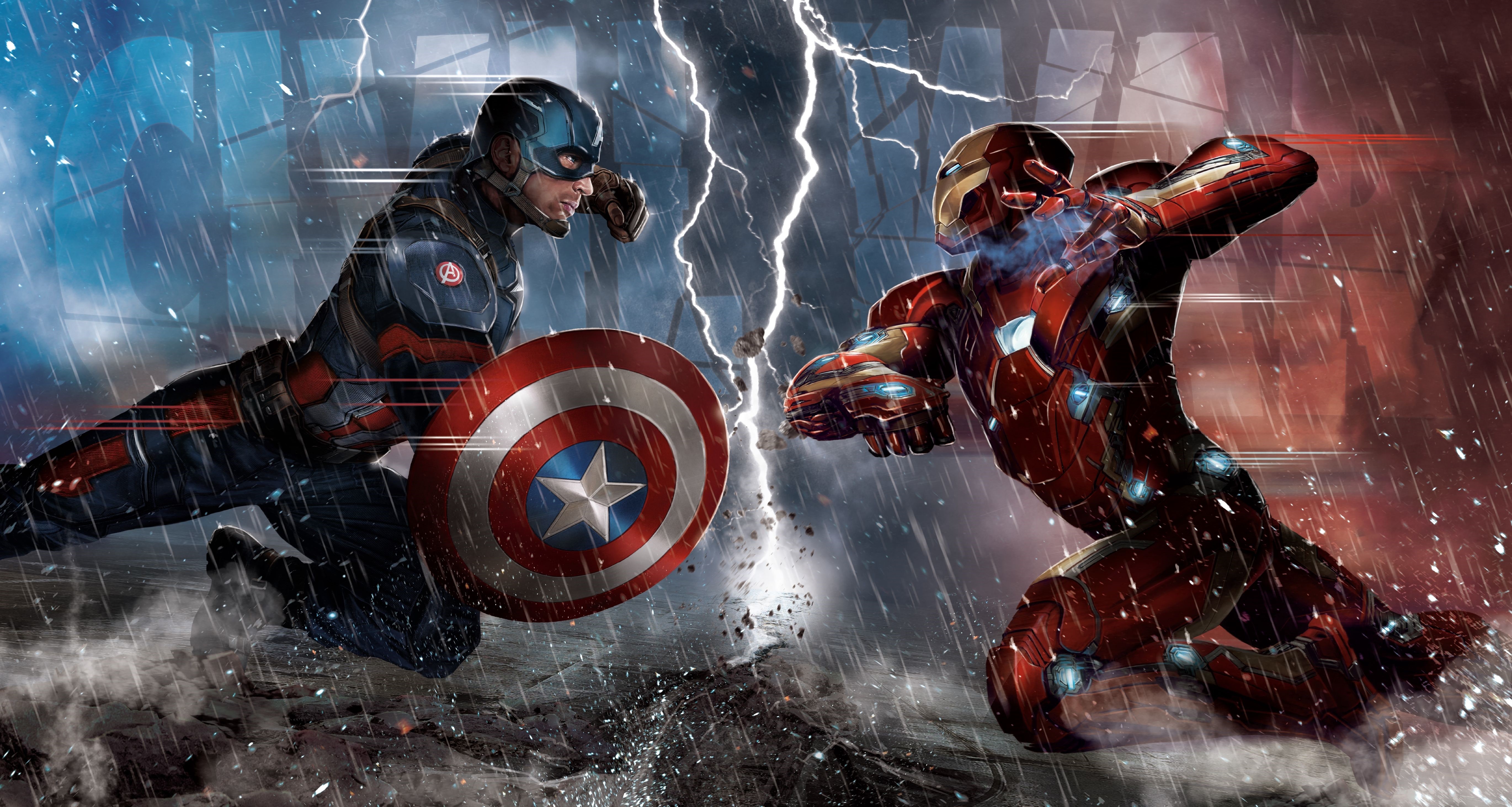 Captain America Iron Man The Avengers Marvel Comics 5480x2927