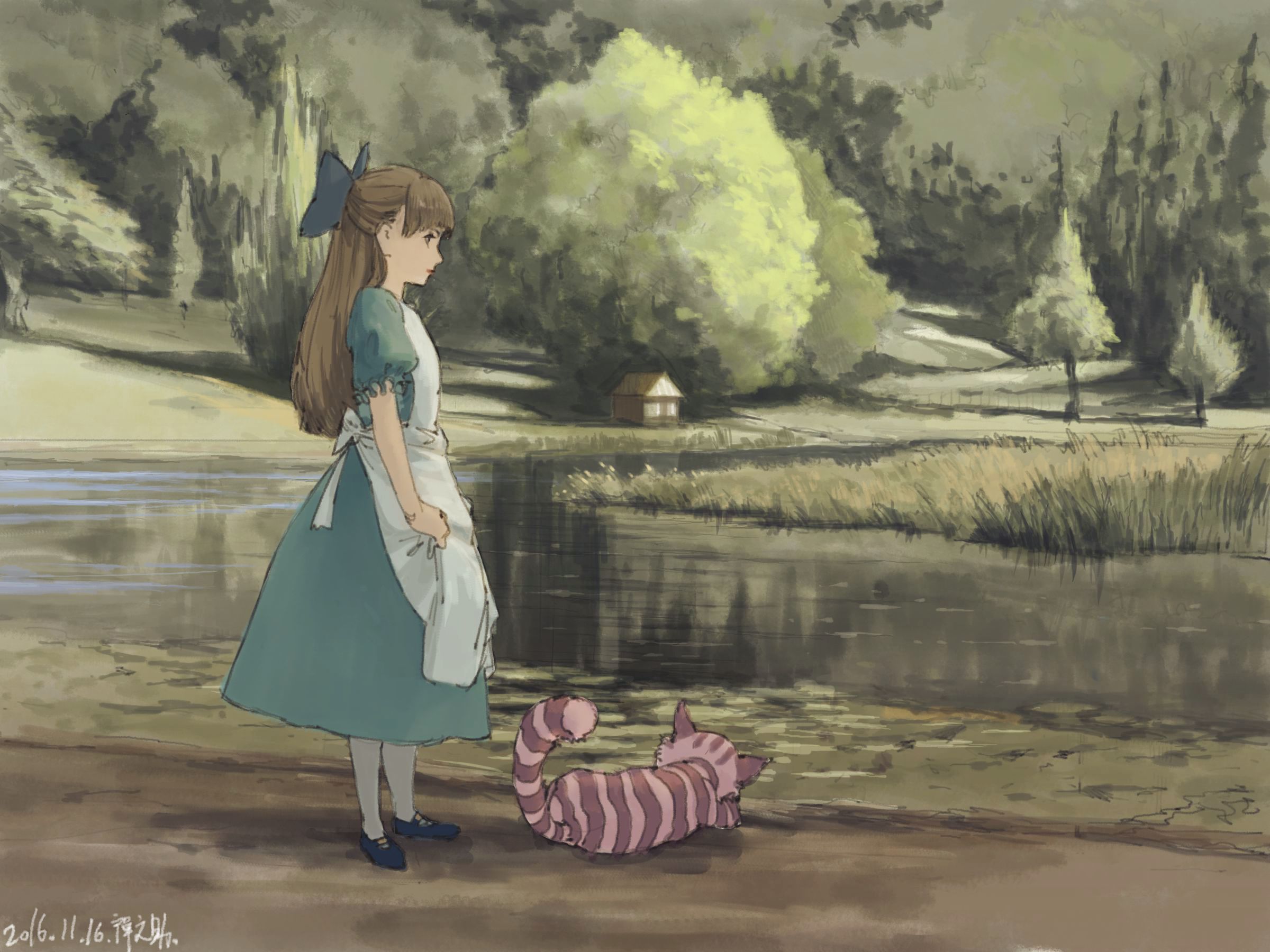 Alice Alice In Wonderland Cheshire Cat Nature River 2400x1800