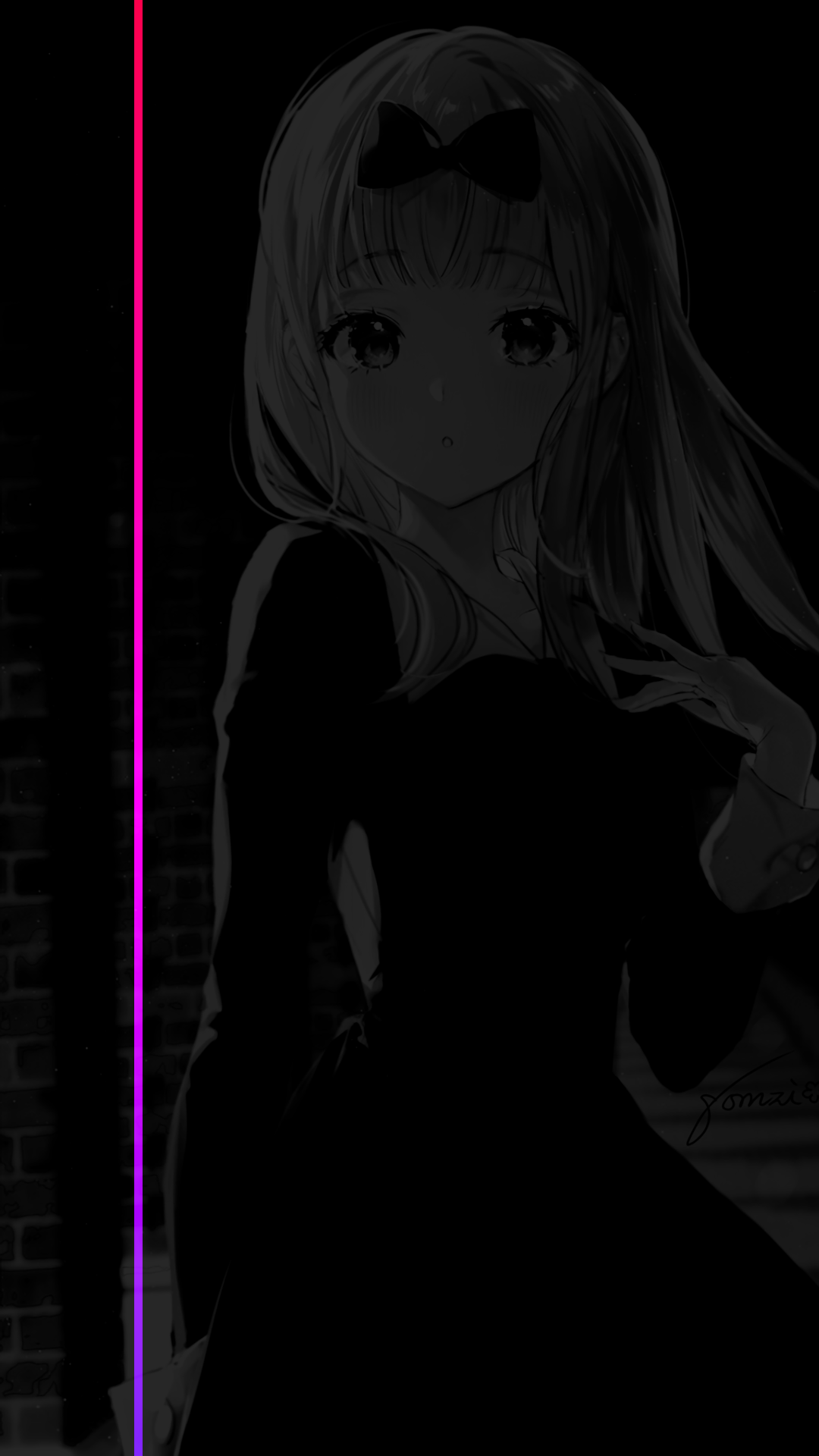Gradient Minimalism Dark Anime Girls Monochrome Wallpaper -  Resolution:1080x1920 - ID:1183406 - wallha.com
