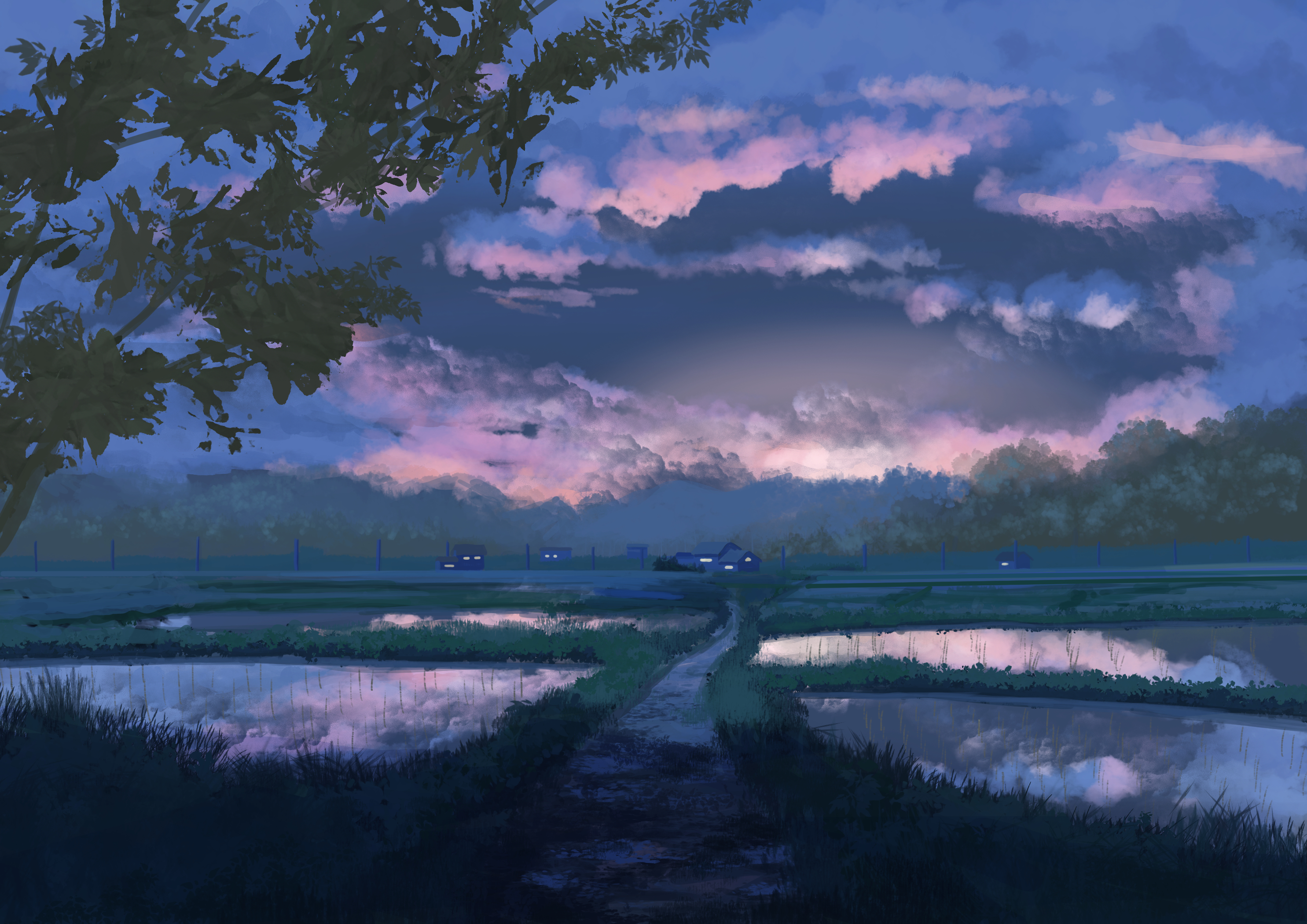 Countryside Evening Path 2970x2100