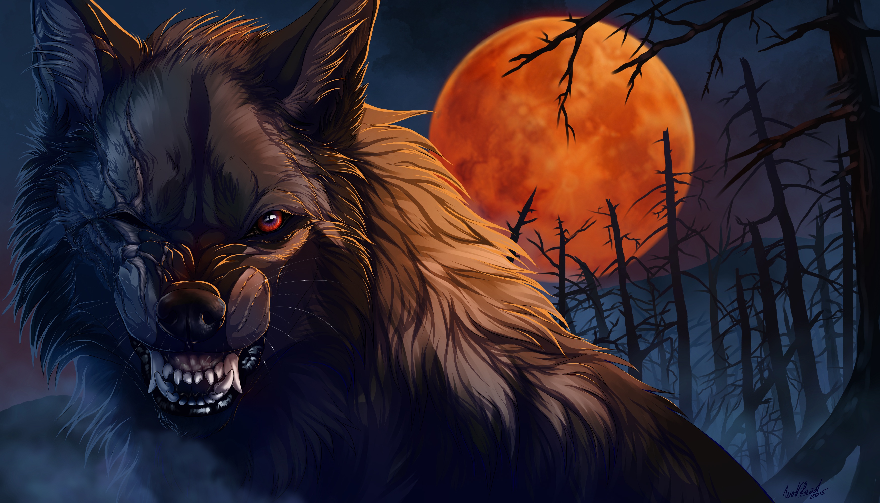 Moon Night Werewolf 3500x2000