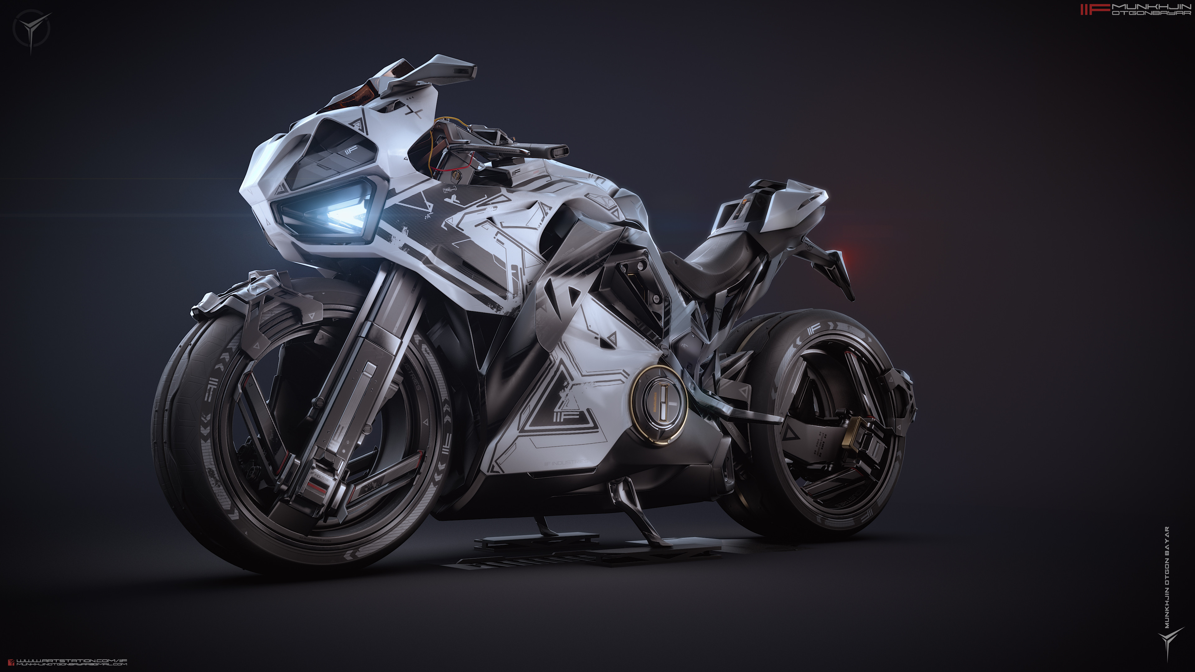 Munkhjin Otgonbayar ArtStation CGi 3D Artwork Super Bike Futuristic Motorcycle Heavy Bike Digital Ar 3840x2160