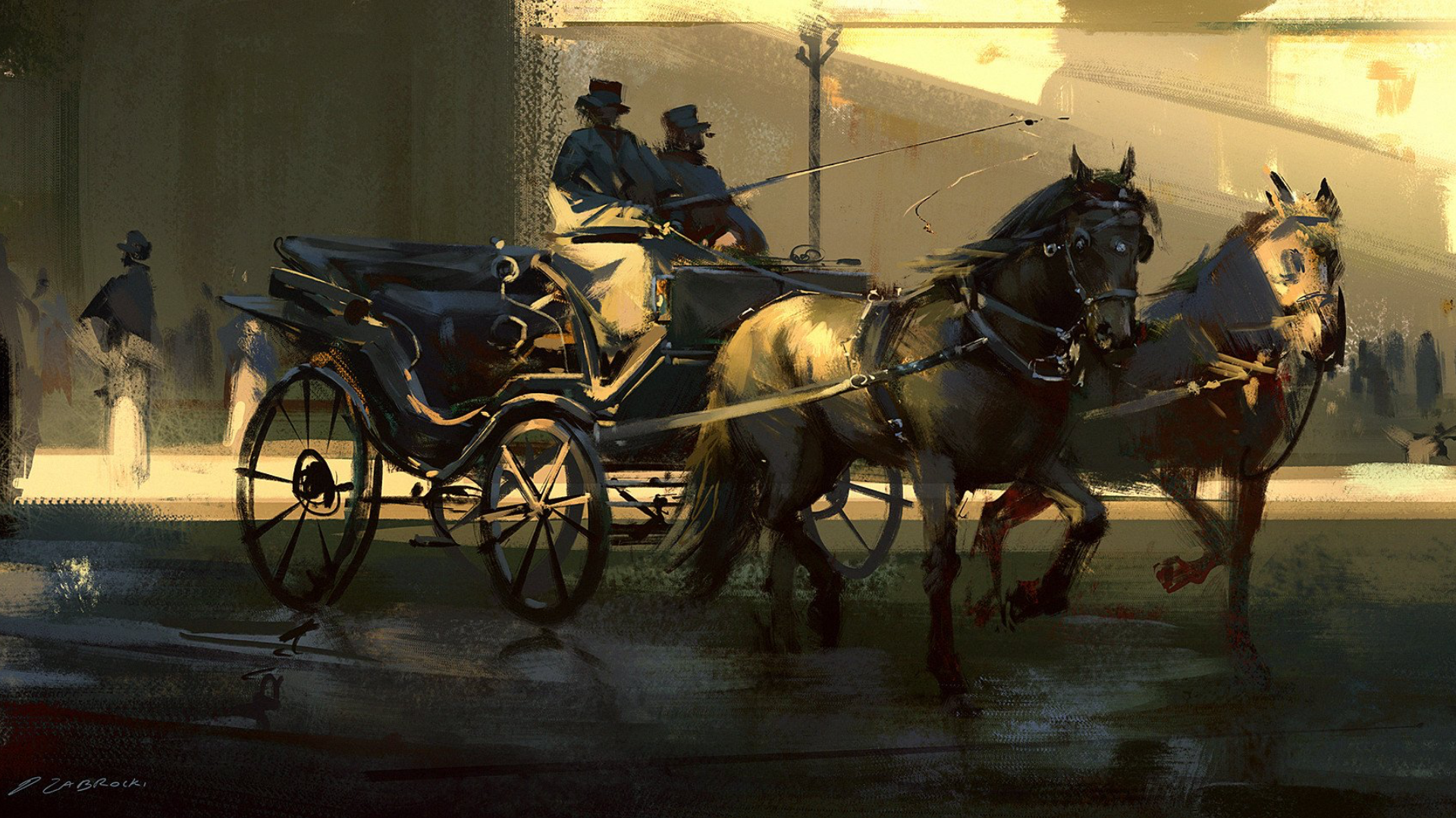 Carriage Horse Drawn Vehicle 1920x1080