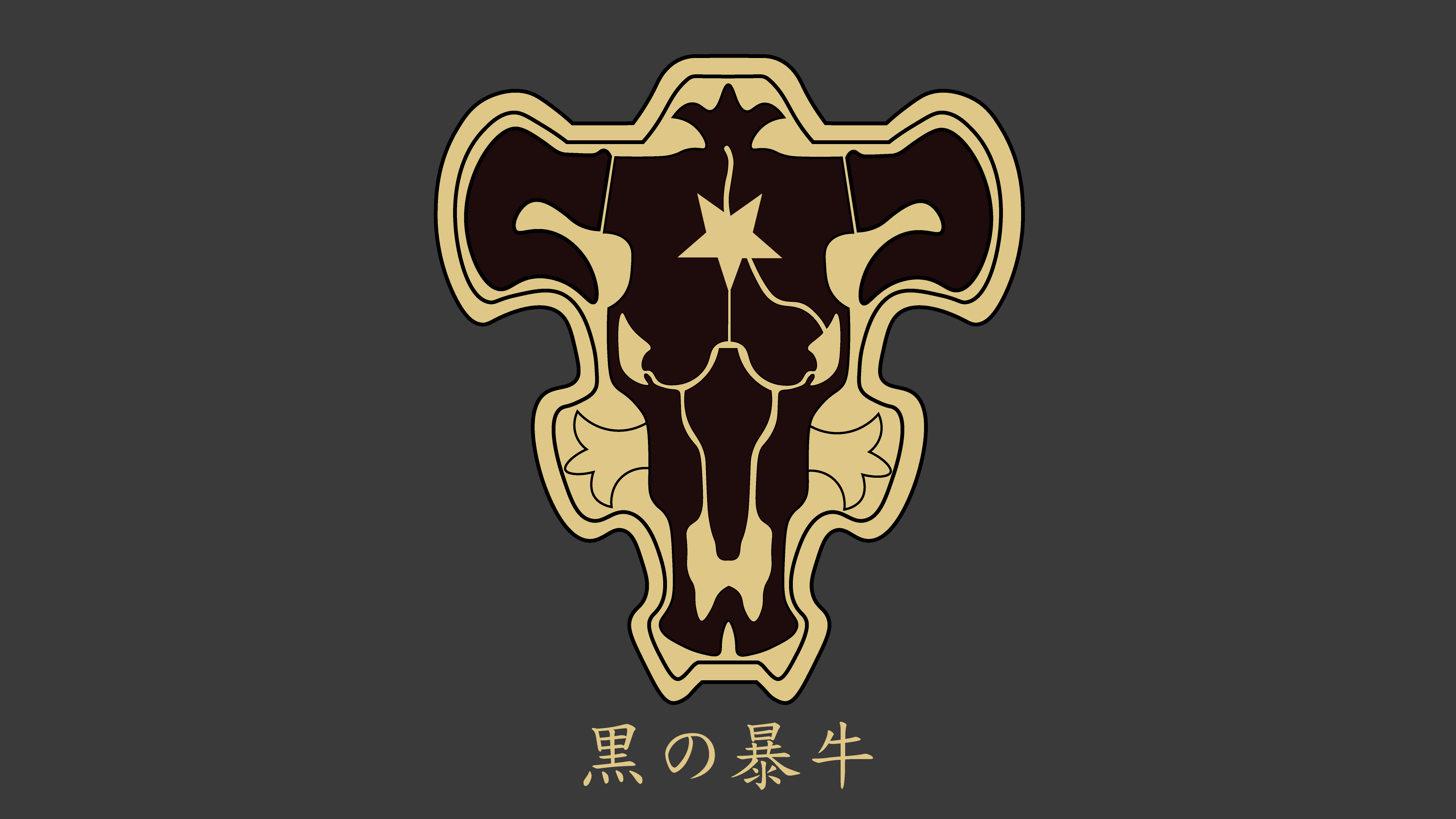 Black Clover Black Bull Anime Logo Minimalism Gray Japan Skull Bones 3840x2160