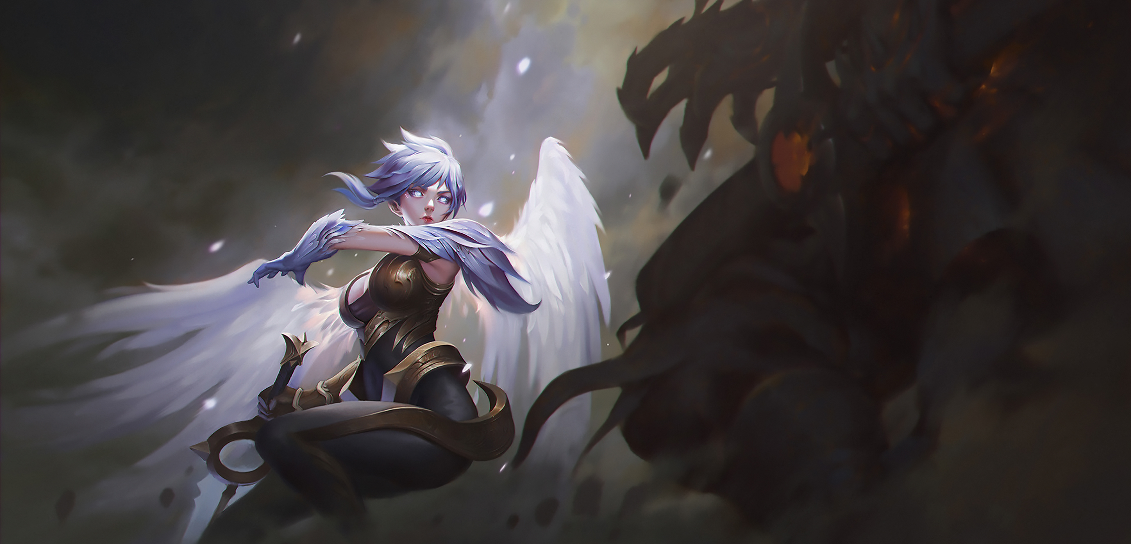League Of Legends Riven Riven League Of Legends Chaos Angel Girl With Weapon 2247x1080