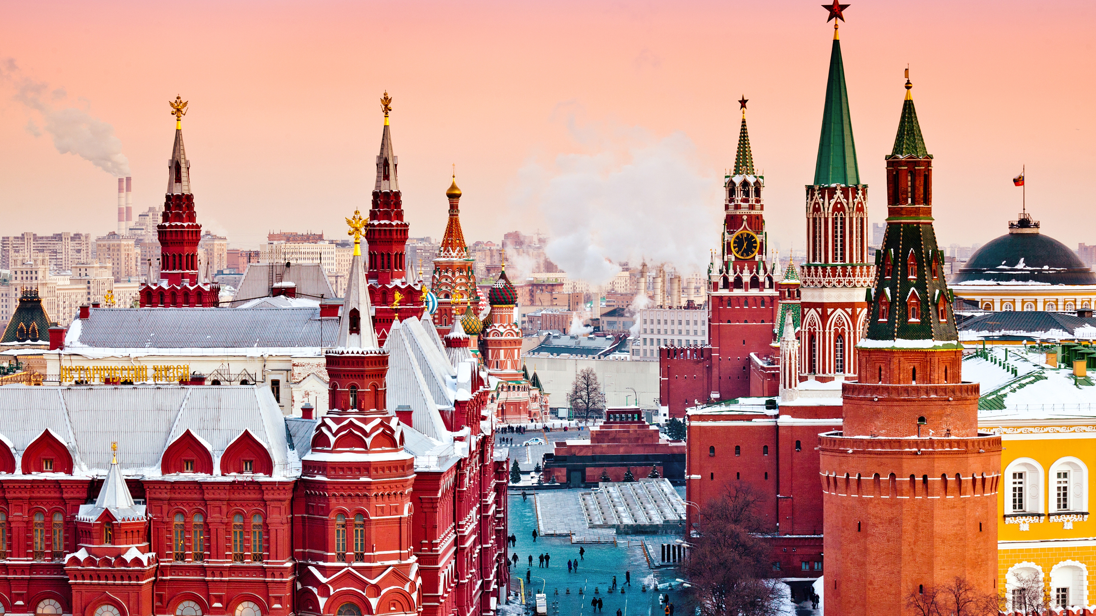 Building Russia Russian Building Kremlin Red Square 3840x2160