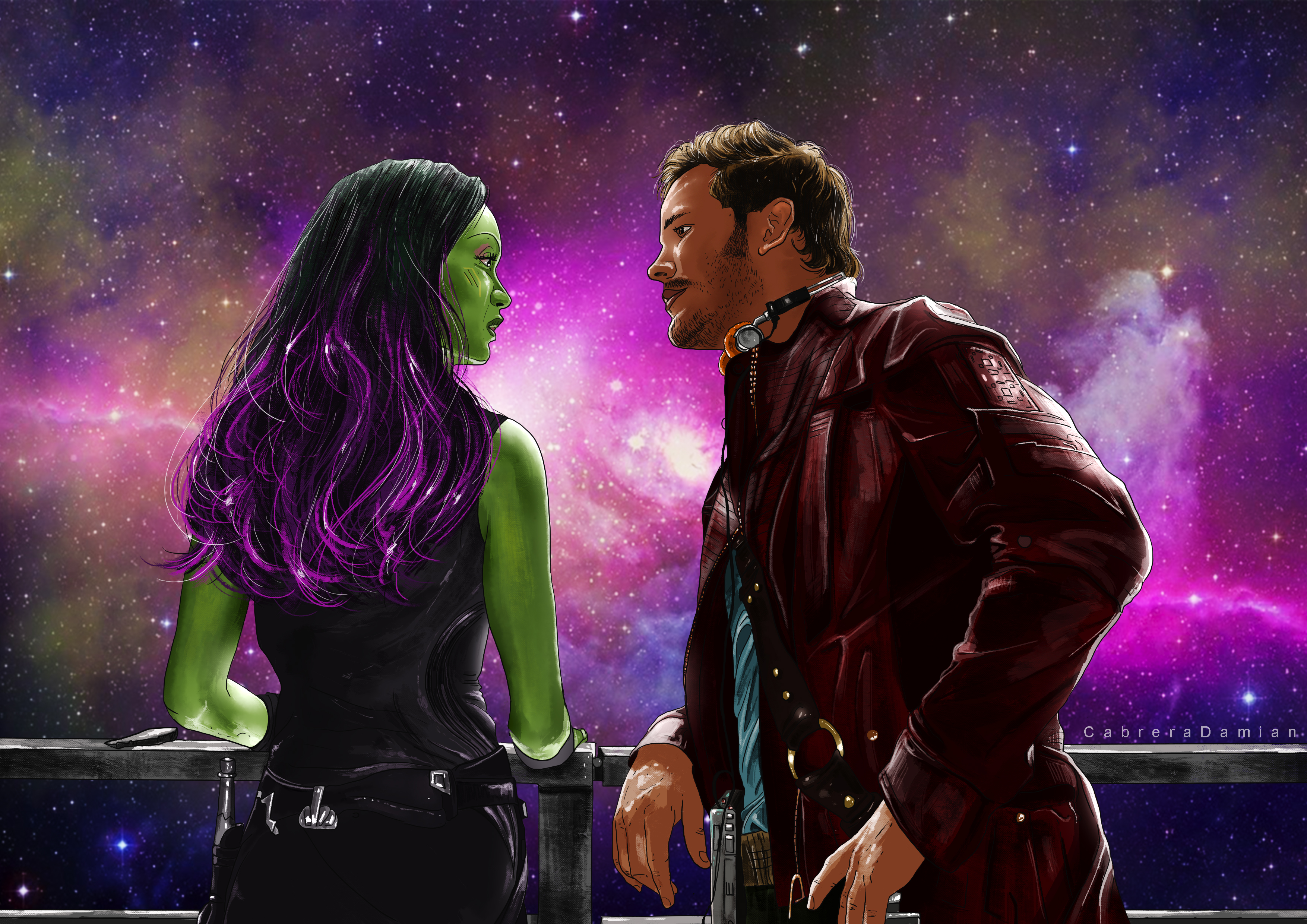 Chris Pratt Gamora Guardians Of The Galaxy Star Lord Zoe Saldana 3508x2480