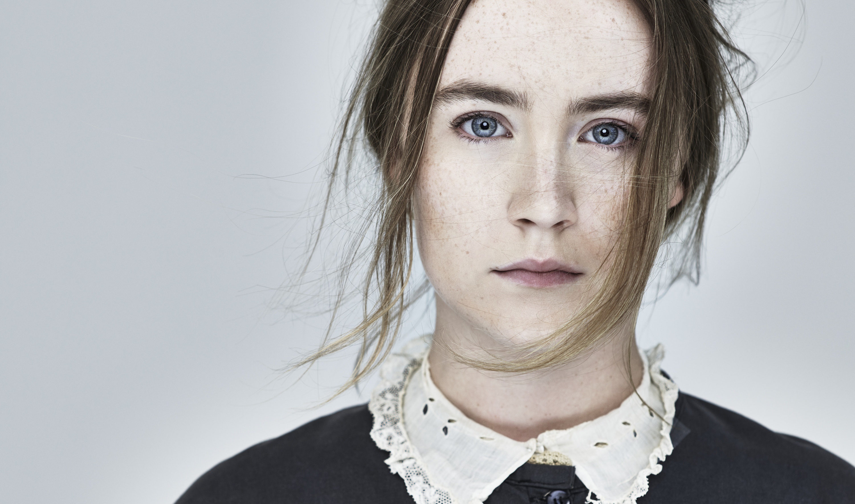 Actress Blue Eyes Face Freckles Irish Saoirse Ronan 3000x1768