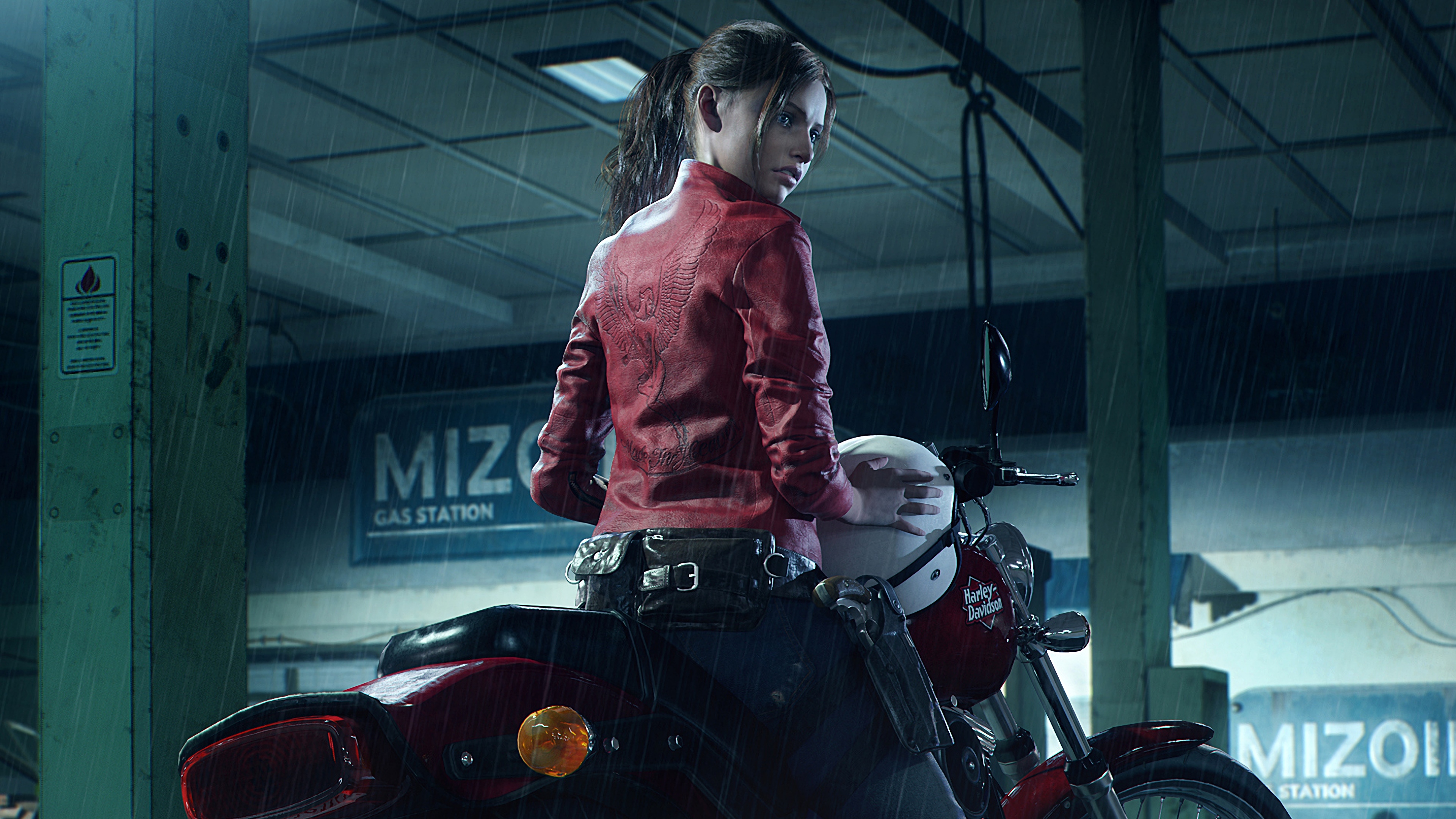 Claire Redfield Harley Davidson Resident Evil Resident Evil 2 2019 3840x2160