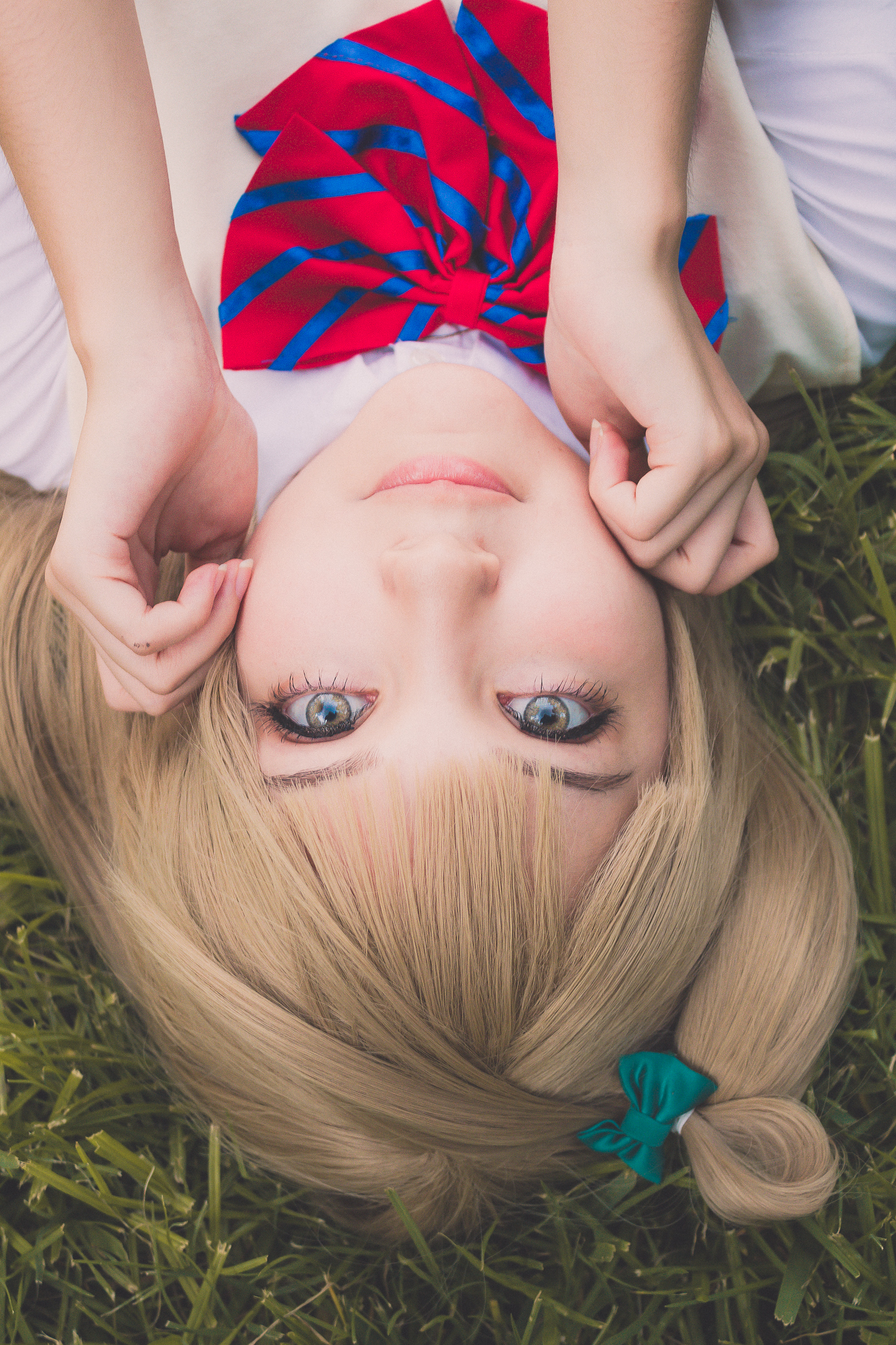 Cero Grey Women Model Outdoors Latinas Grass Blonde Long Hair Face Cosplay Love Live Love Live Serie 1365x2048