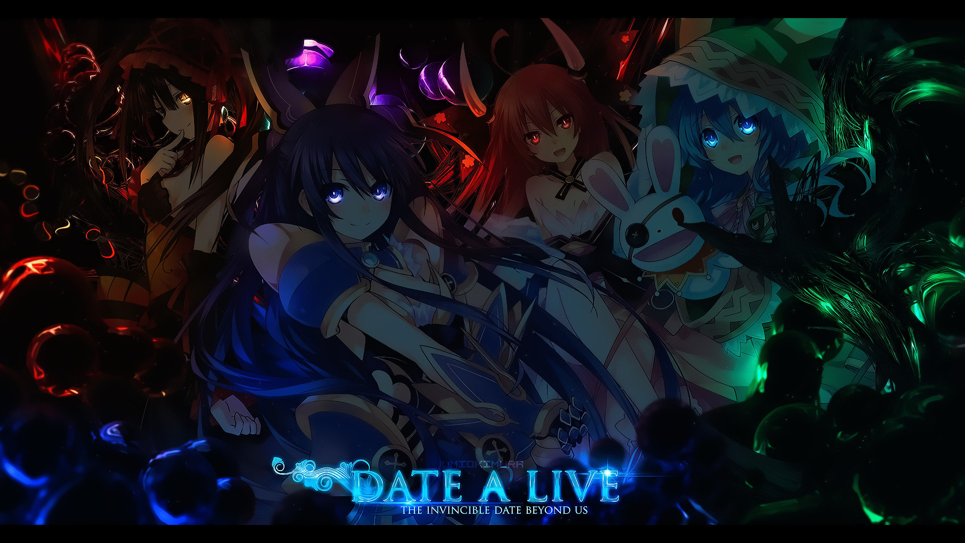 Date A Live Anime Anime Girls Glowing Yatogami Tohka Itsuka Kotori Yoshino Tokisaki Kurumi Kurumi Da 1920x1080