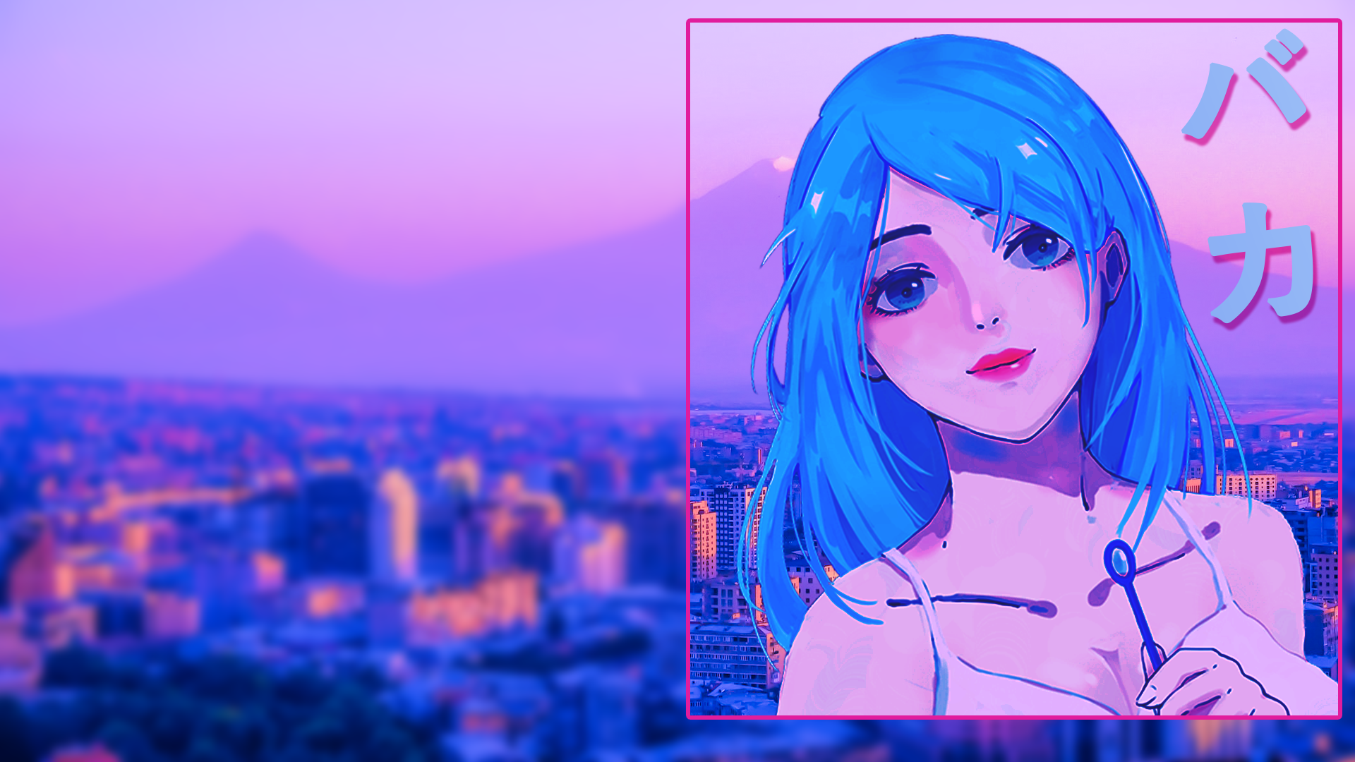 Neon Magenta Blue Hair 1920x1080