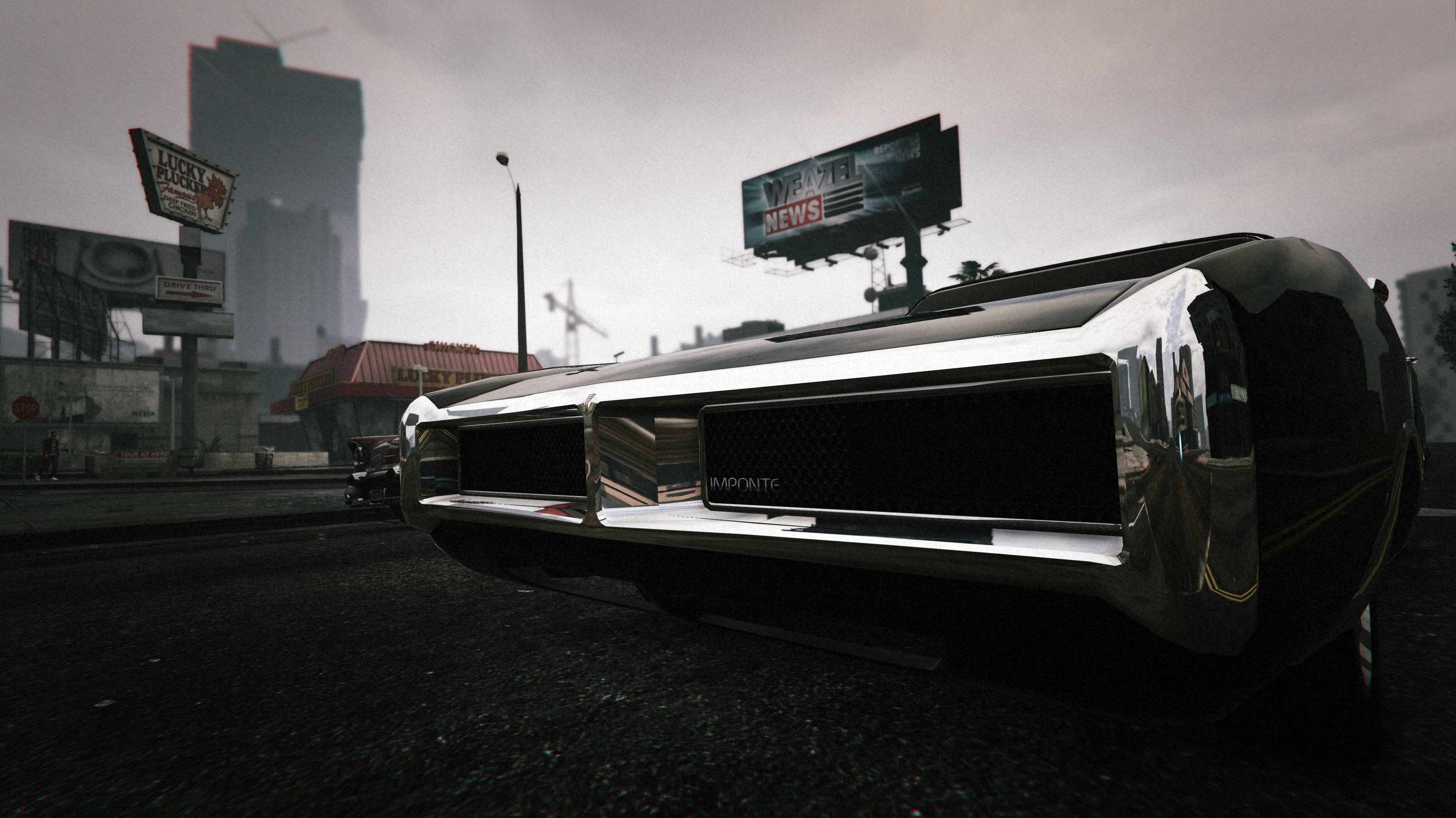 Car City Grand Theft Auto V Reflection Vehicle 3840x2160