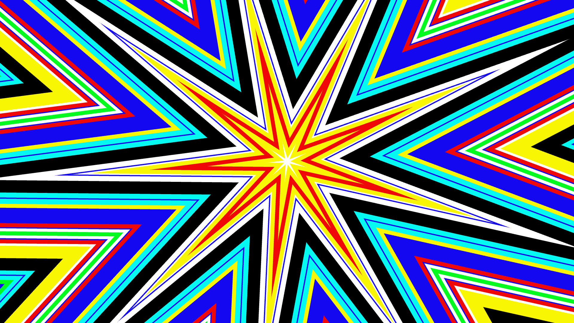 Abstract Artistic Colorful Colors Digital Art Kaleidoscope Shapes Star 1920x1080