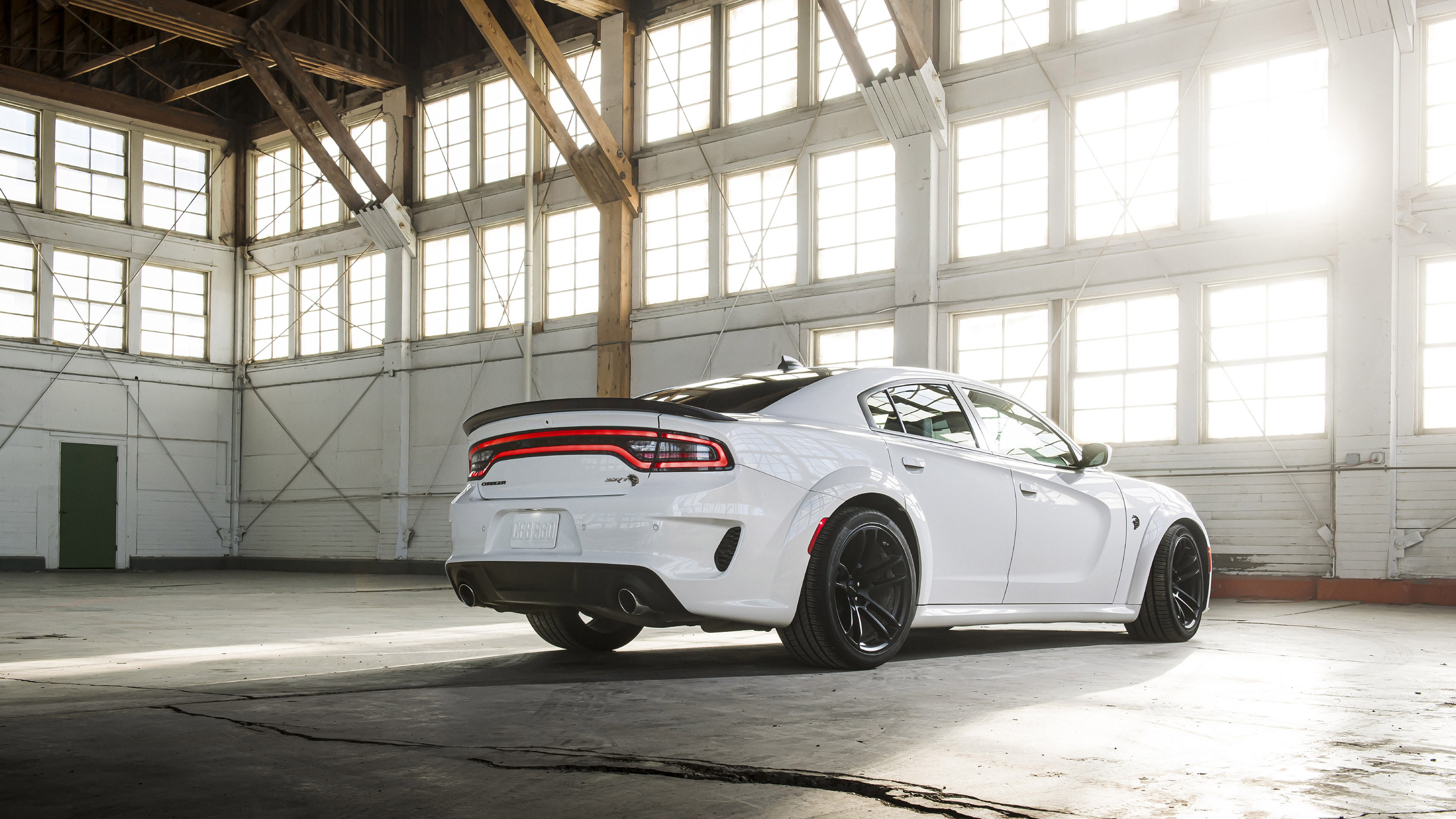 Car Coupe Dodge Charger Srt Hellcat Redeye Muscle Car White Car 3840x2160