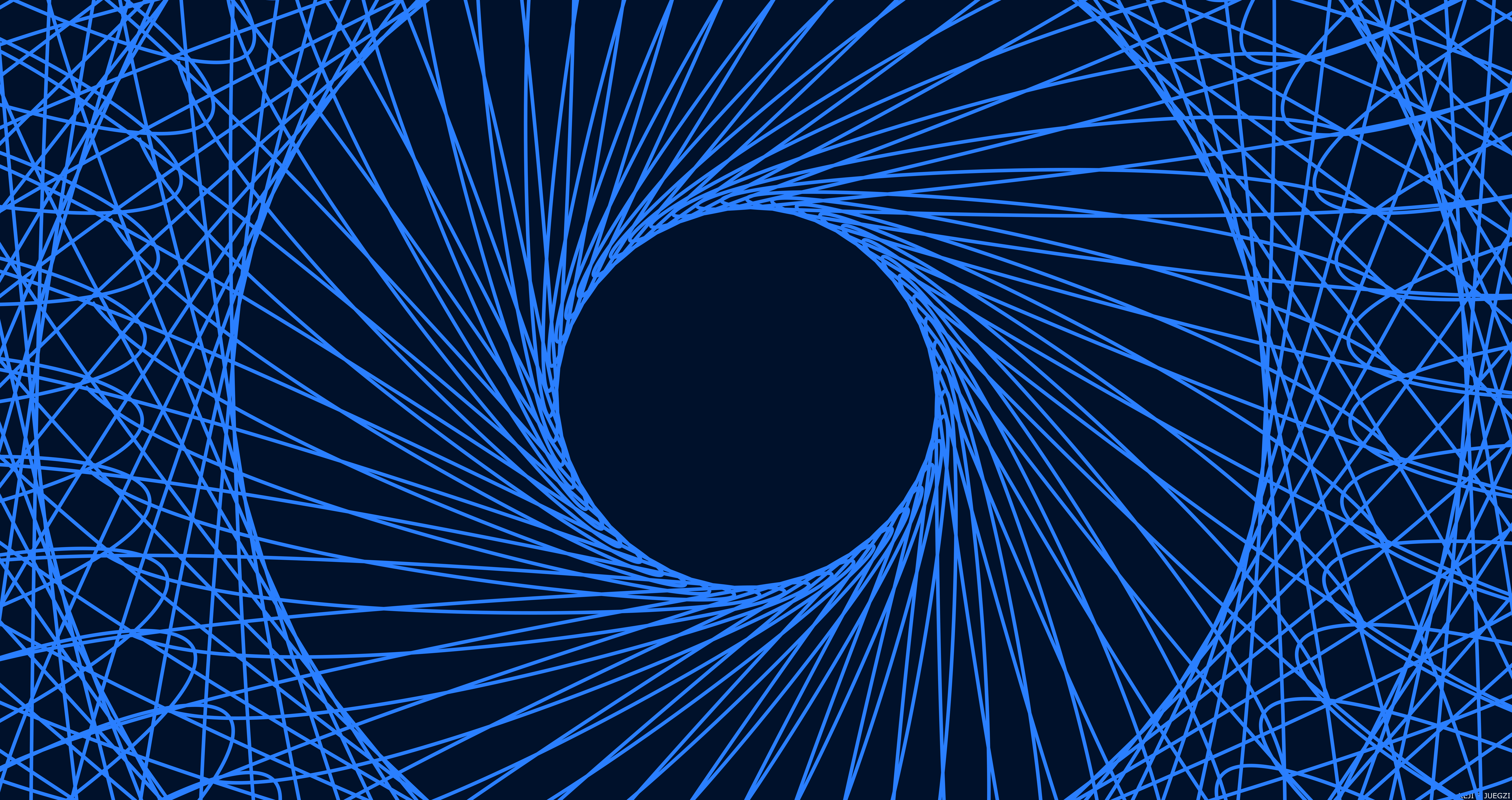 Blue Digital Art Lines Spiral 8500x4500