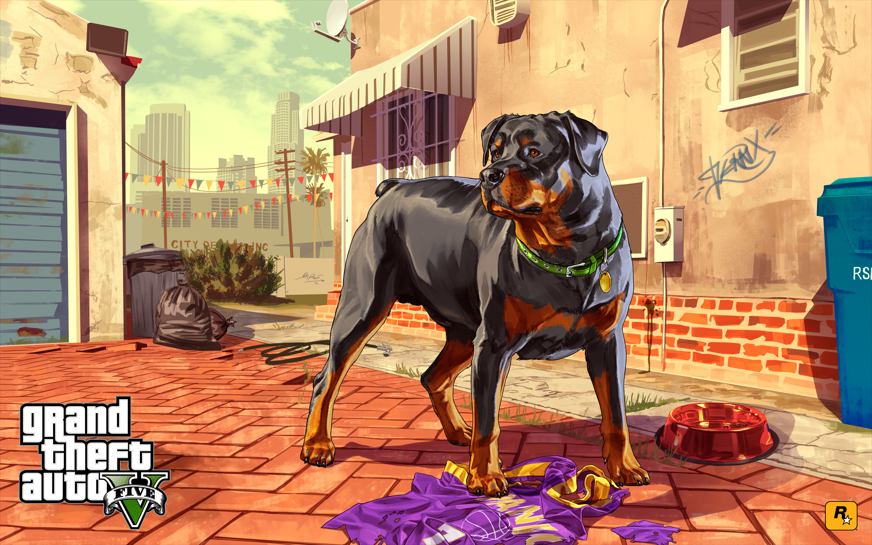 Chop Grand Theft Auto Dog Grand Theft Auto V Rottweiler 2880x1800