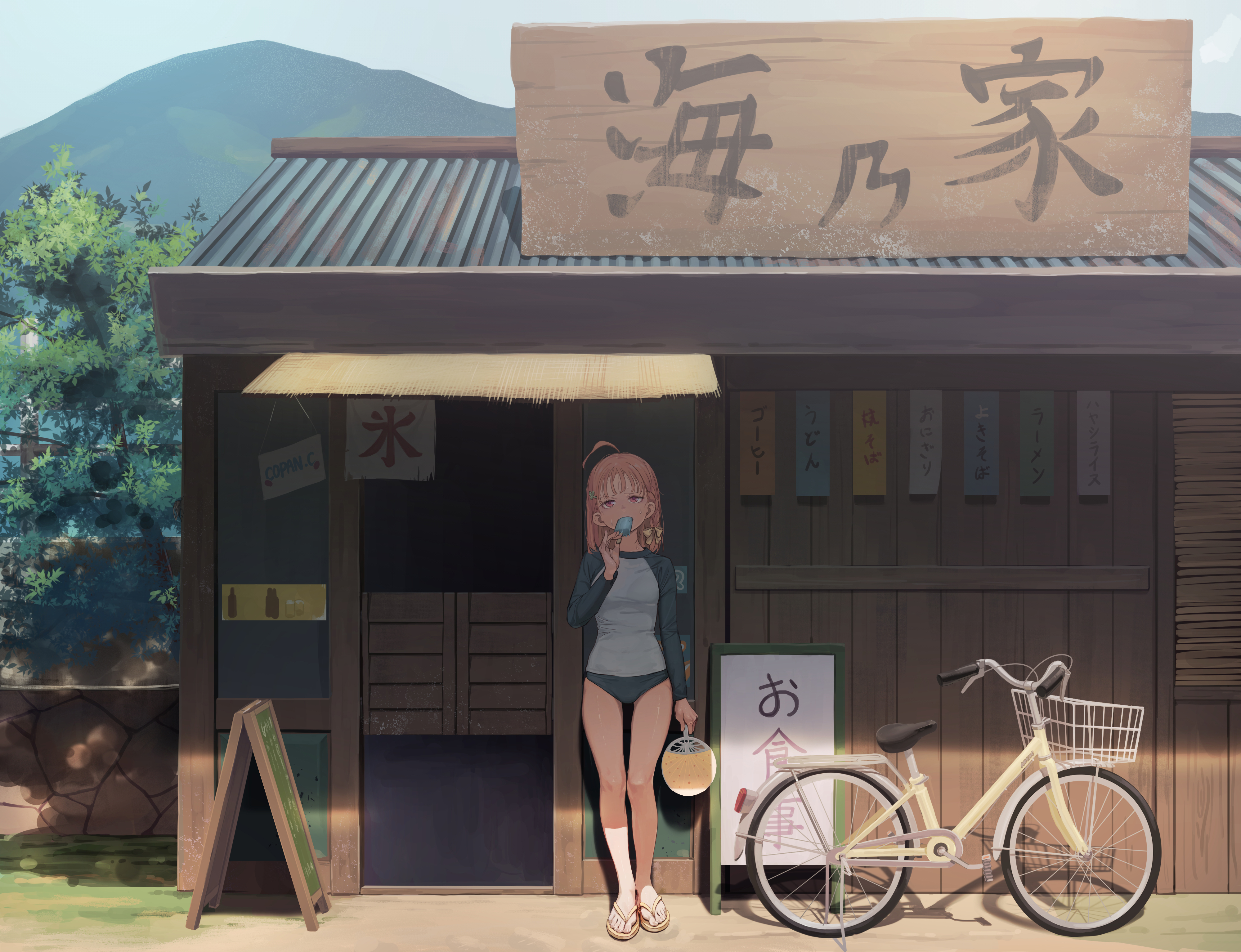 Anime Girls Love Live Sunshine Takami Chika Gym Clothes Summer Bicycle Ice Pop Love Live 4000x3069