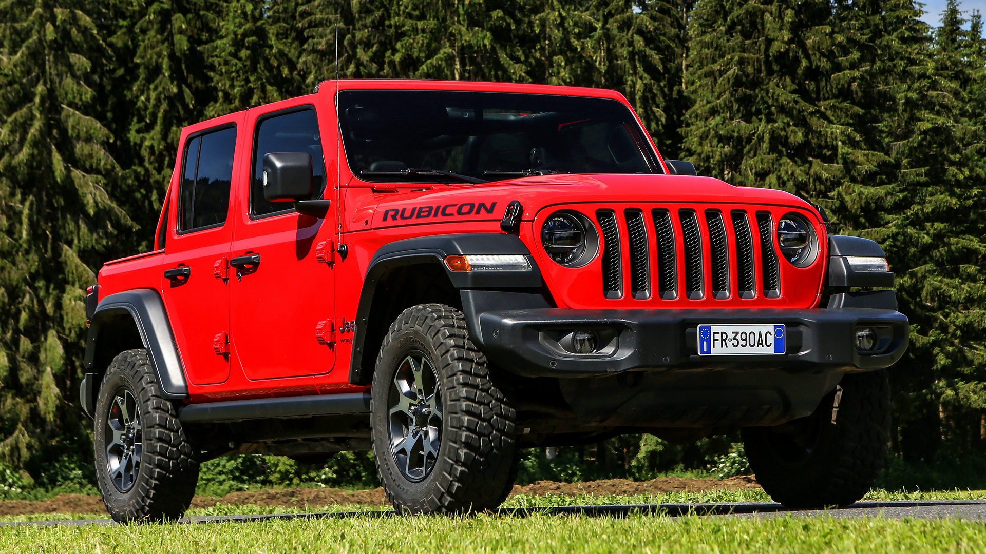 Car Jeep Wrangler Unlimited Rubicon Off Road Red Car 1920x1080