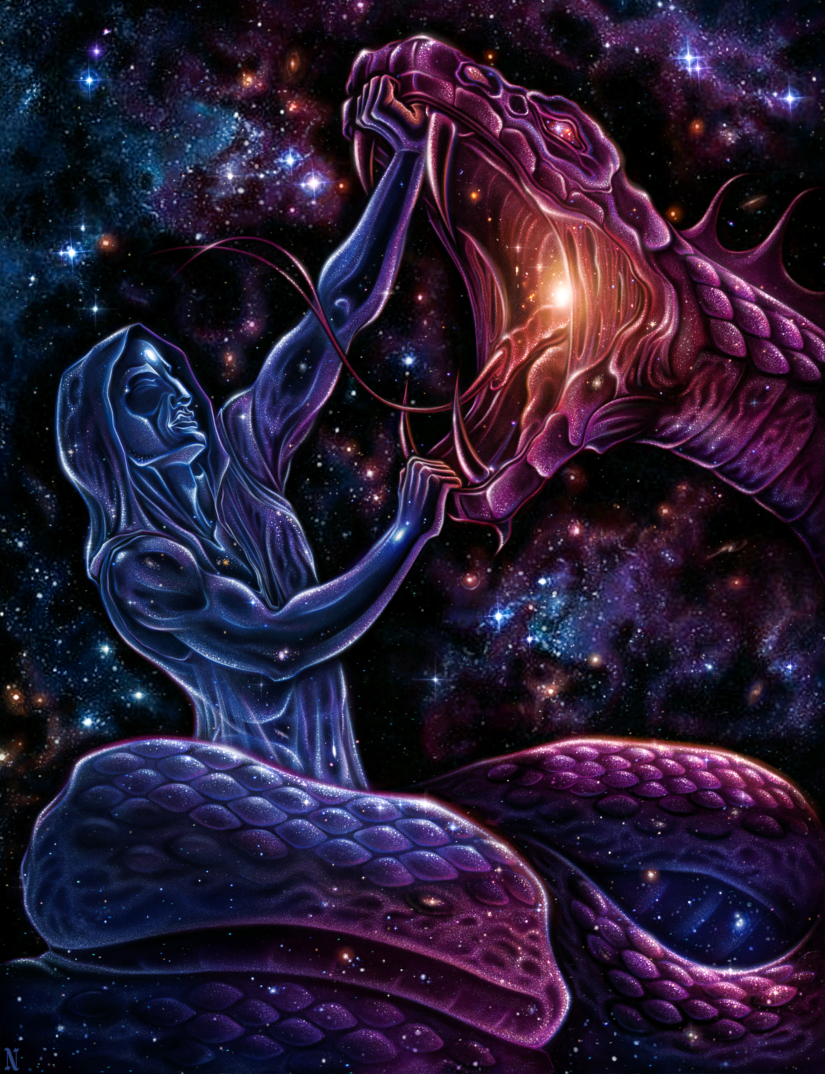 Space Art Space Universe Fantasy Art Science Fiction Serpent Spiritual Inspirational Concept Art 2688x3500