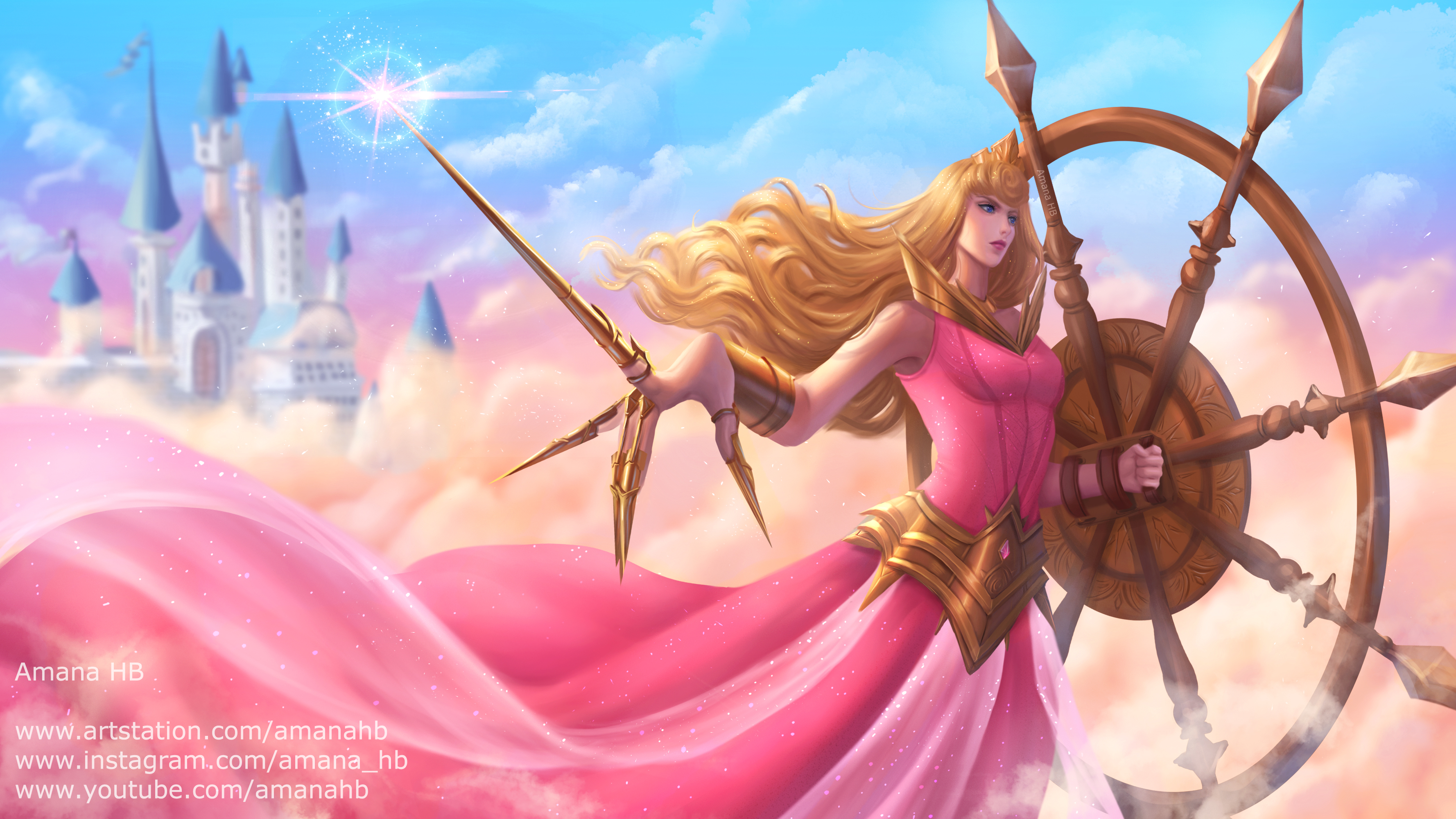 Aurora Sleeping Beauty Castle Disney Disney Princess Sky 3556x2000