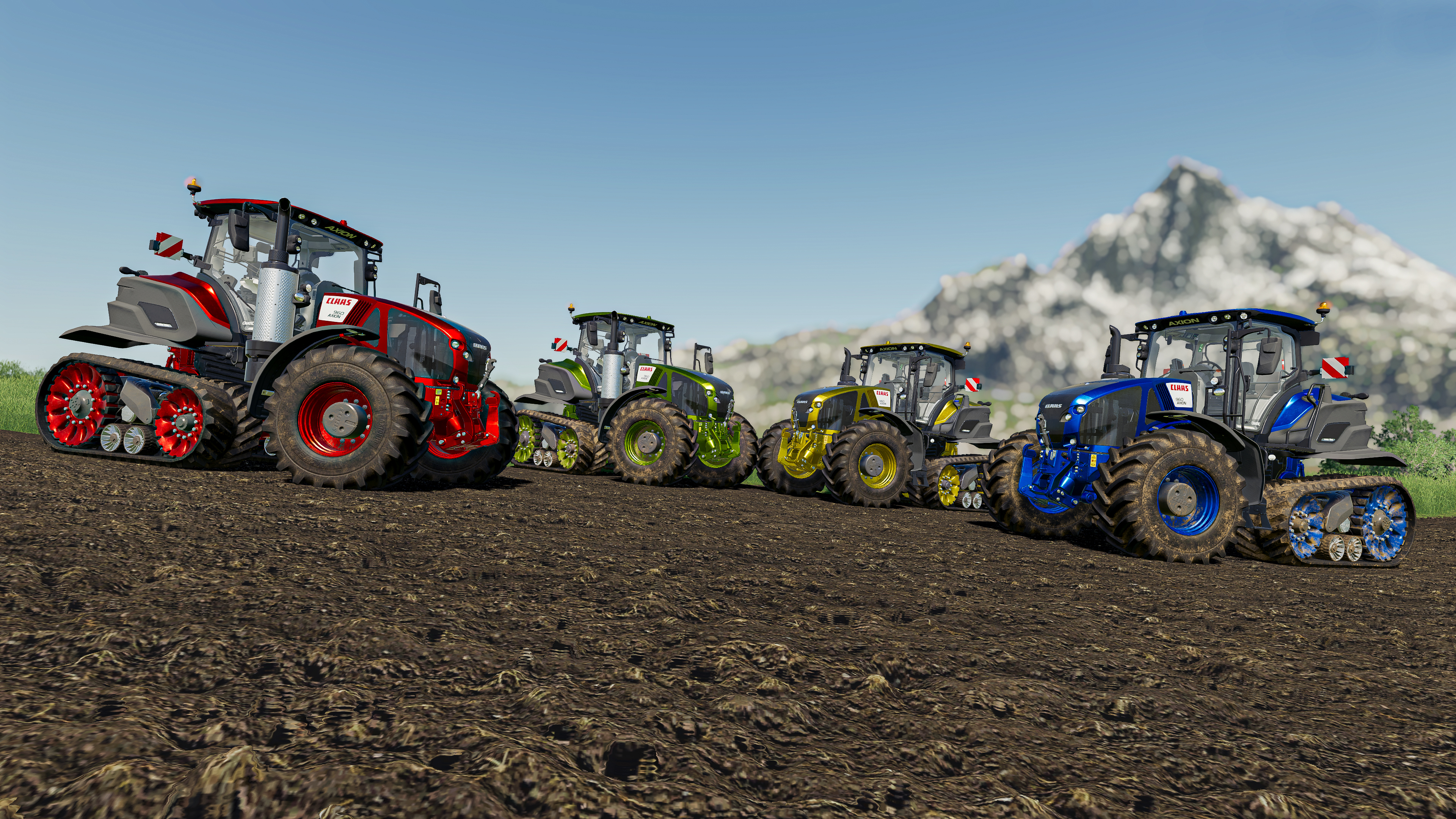 Farm Farming Farming Simulator Tractors Green Red Metal Yellow Blue RGB Landscape Fs19 Farmers Farmi 3840x2160