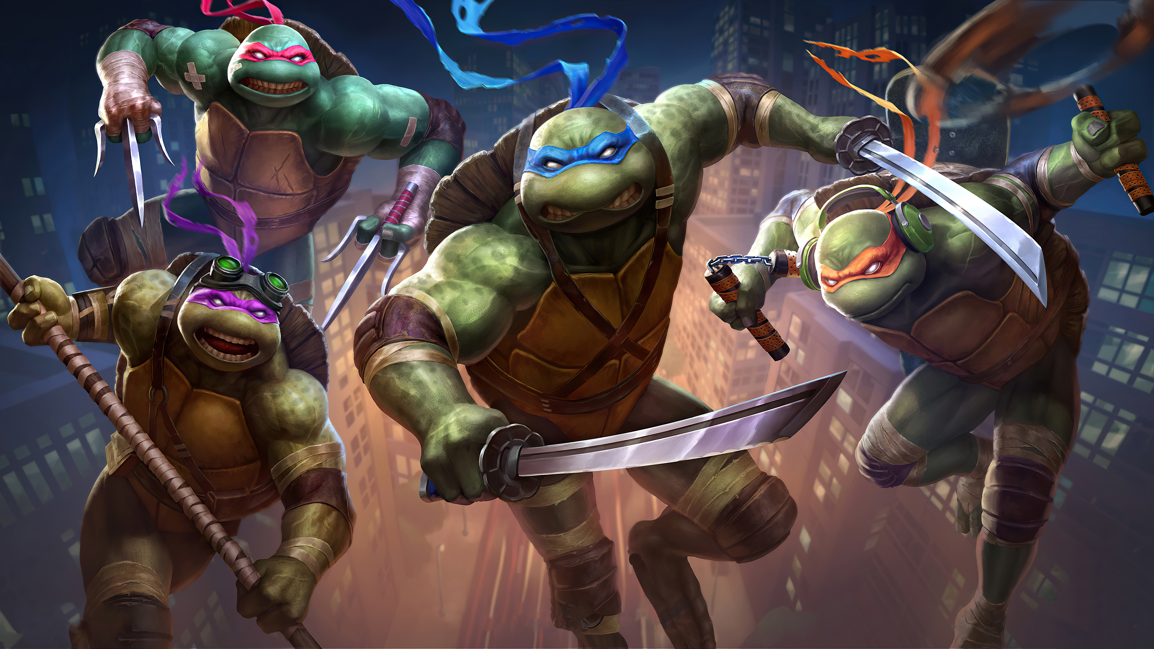 Donatello Tmnt Leonardo Tmnt Michelangelo Tmnt Raphael Tmnt Teenage Mutant Ninja Turtles 3840x2160