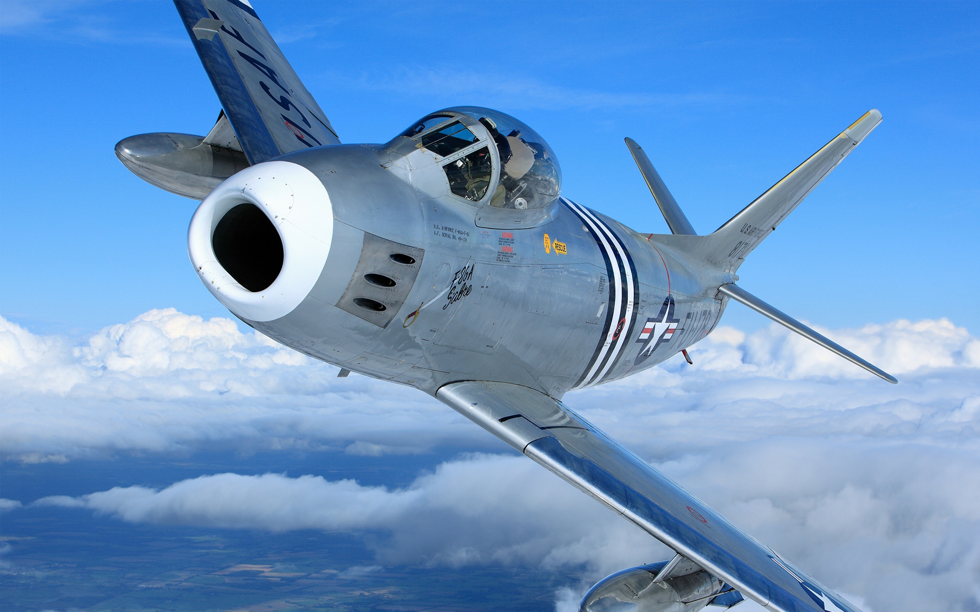 Aircraft Jet Fighter North American F 86 Sabre Warplane 1920x1200