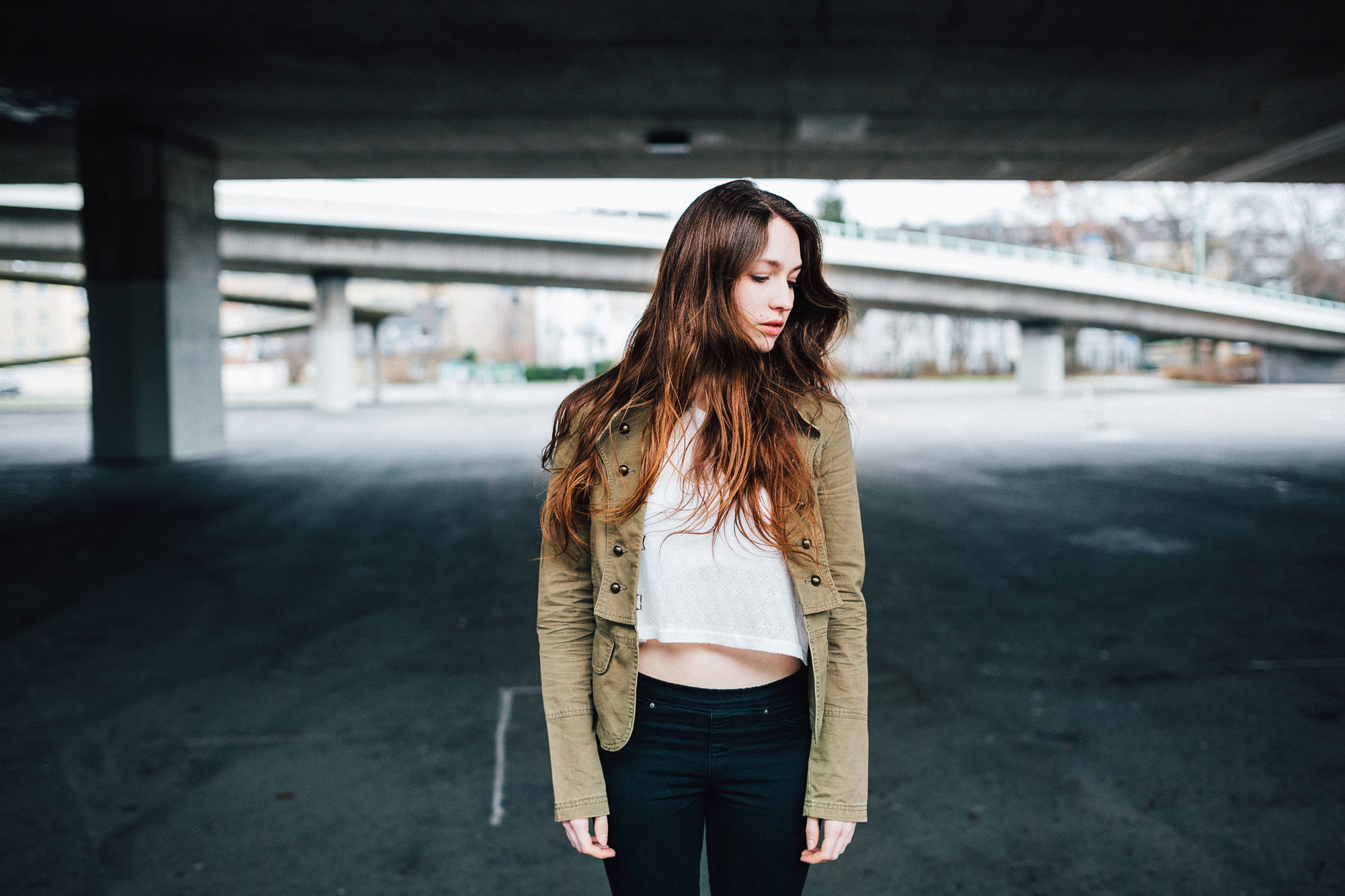 Brunette Depth Of Field Girl Long Hair Model Woman Wallpaper