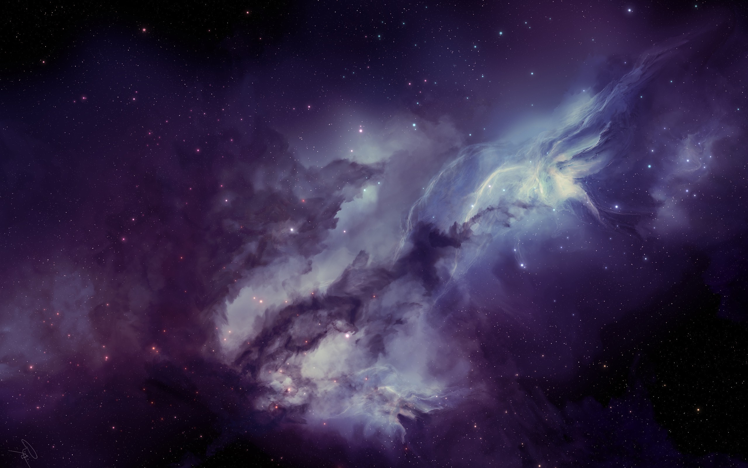 Nebula Purple Skin Purple Sky Stars Universe Galaxy Space Andromeda Milky Way Saturn Sun Helix Nebul 2560x1600