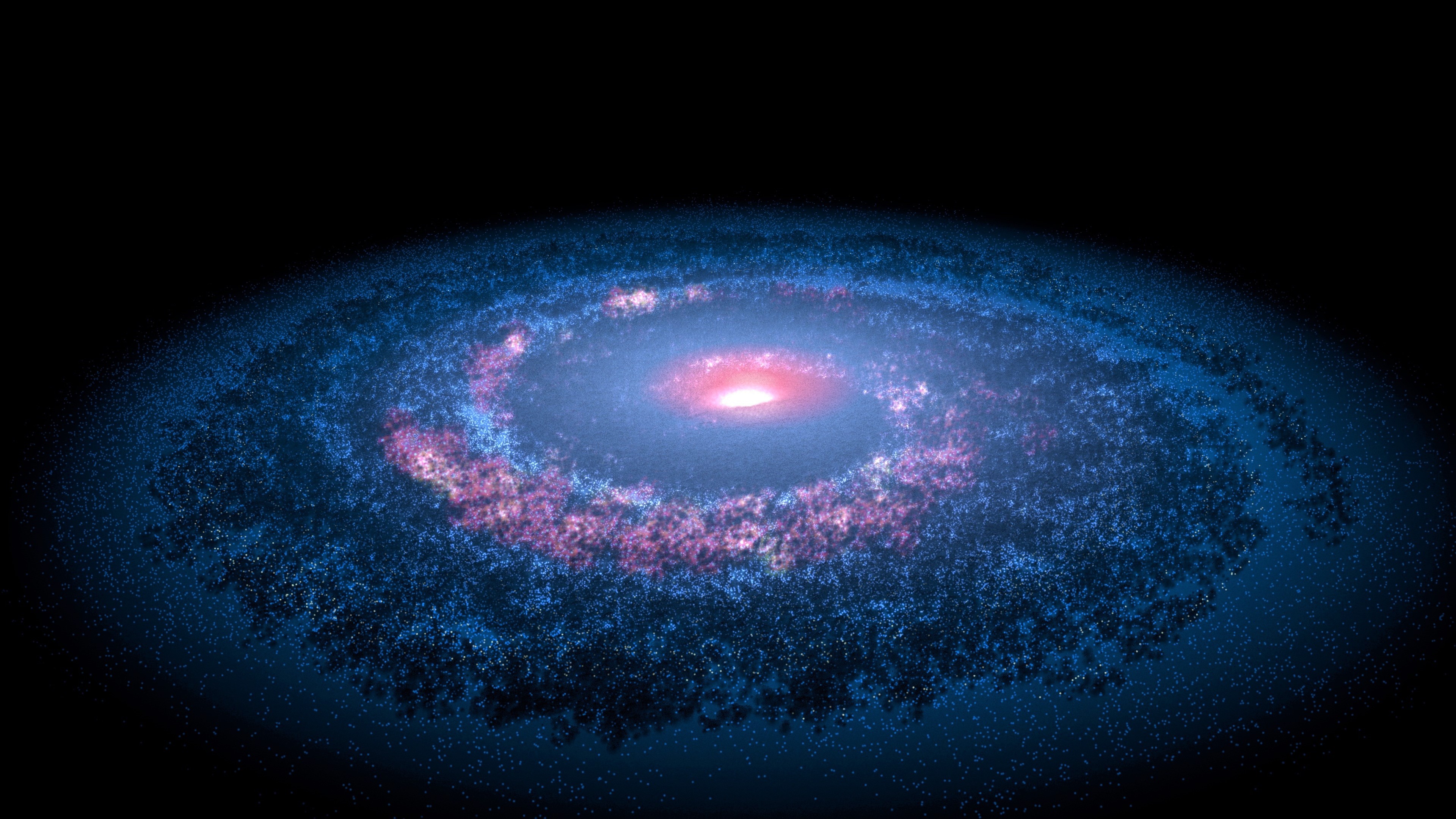 Blue Galaxy Space Stars 3840x2160