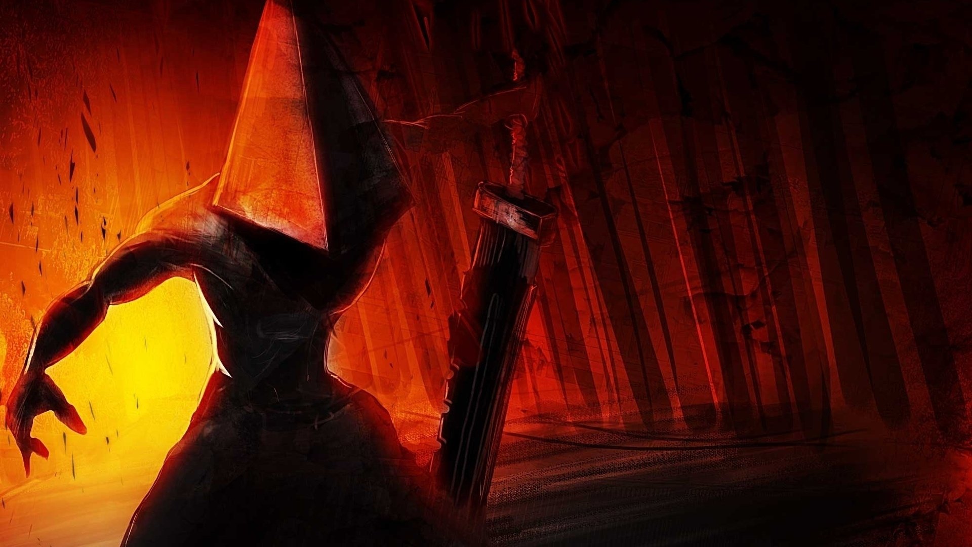 Video Games Video Game Art Silent Hill Video Game Horror Pyramid Head Creature Horror 1920x1080