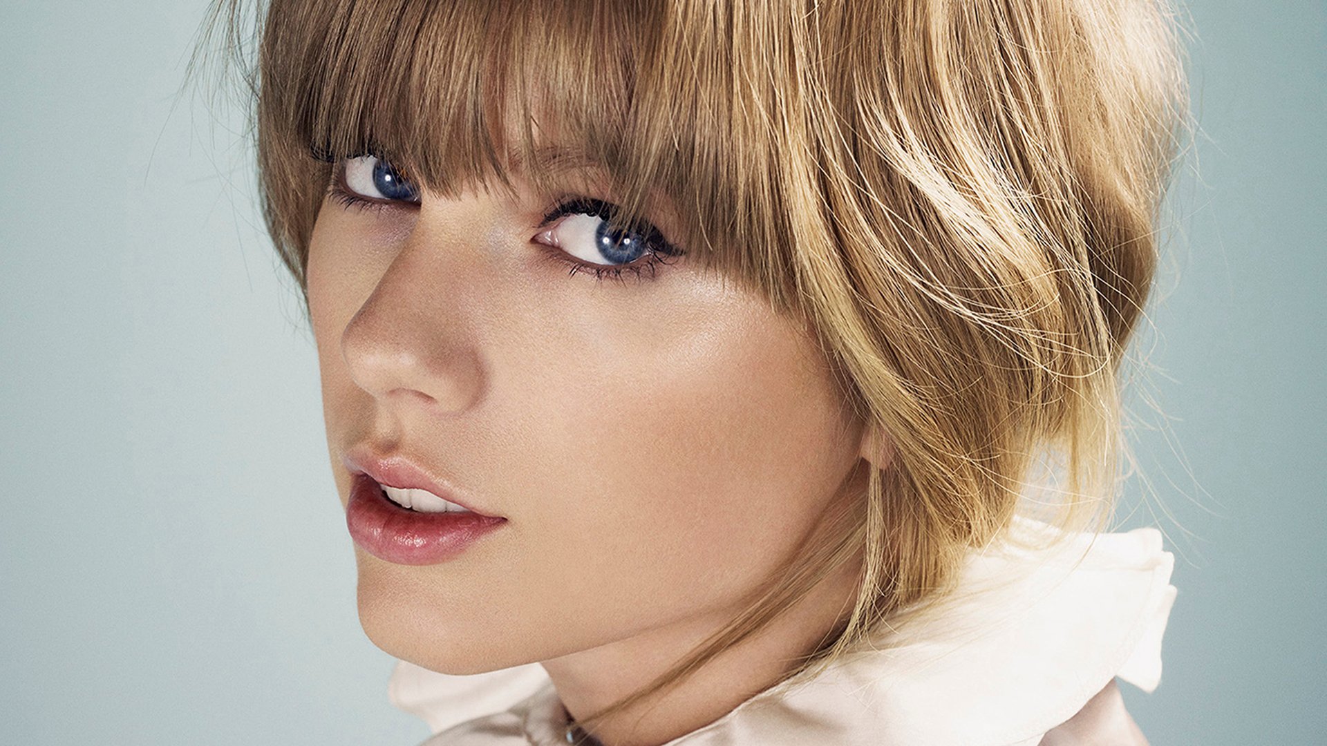 Blonde Blue Eyes Close Up Face Singer Taylor Swift Woman 1920x1080