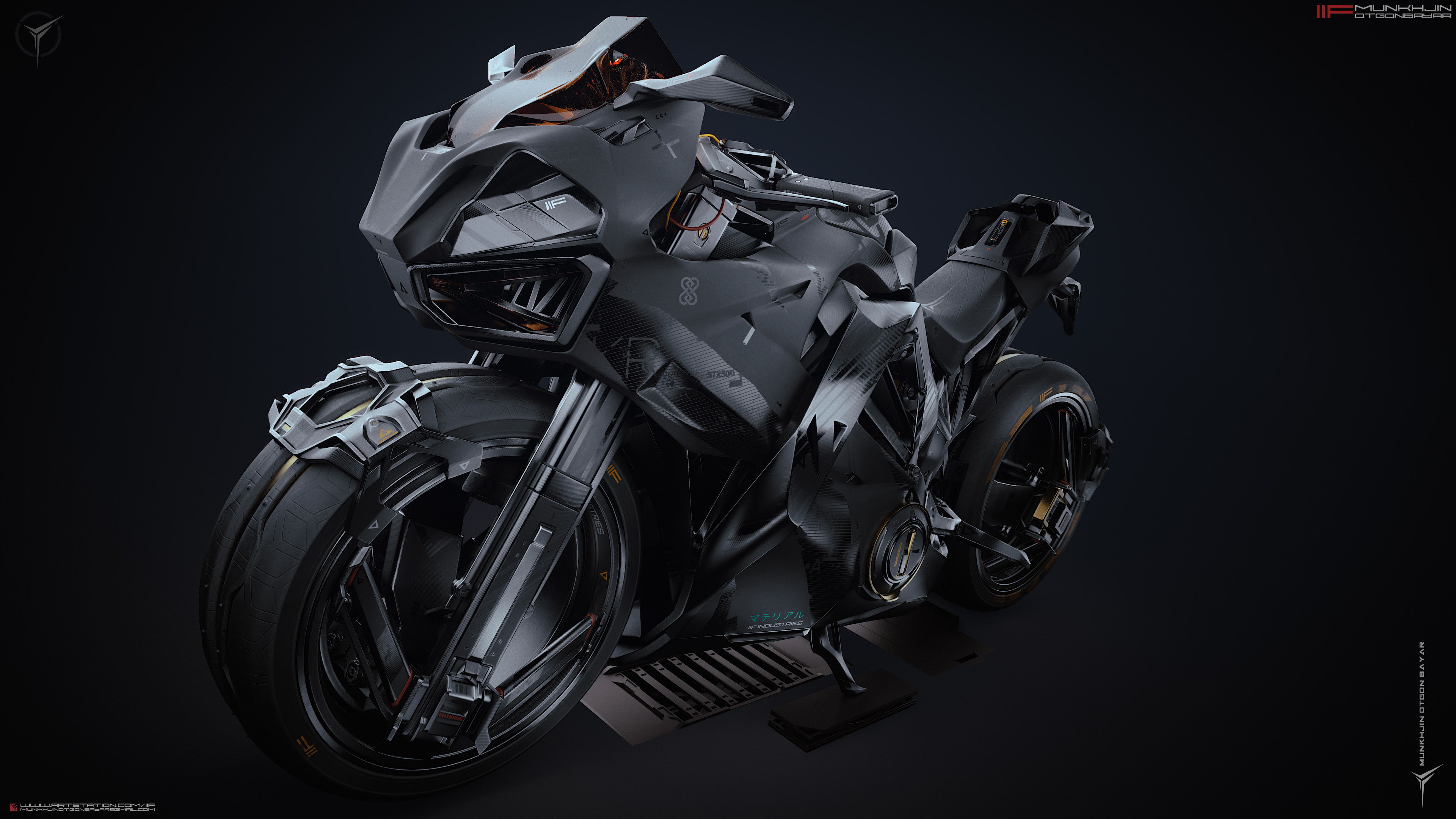 Munkhjin Otgonbayar ArtStation CGi 3D Artwork Super Bike Futuristic