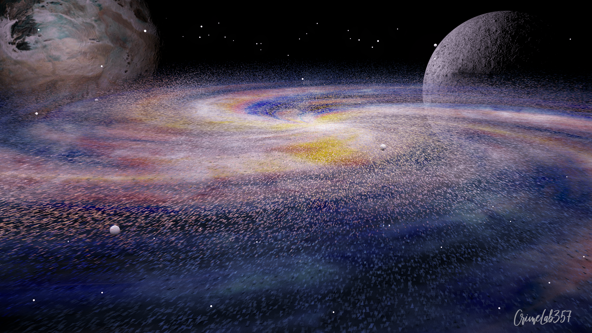 Deep Space Galaxy Planet Fantasy Art Nebula Space 3D Graphics Digital Art 1920x1080