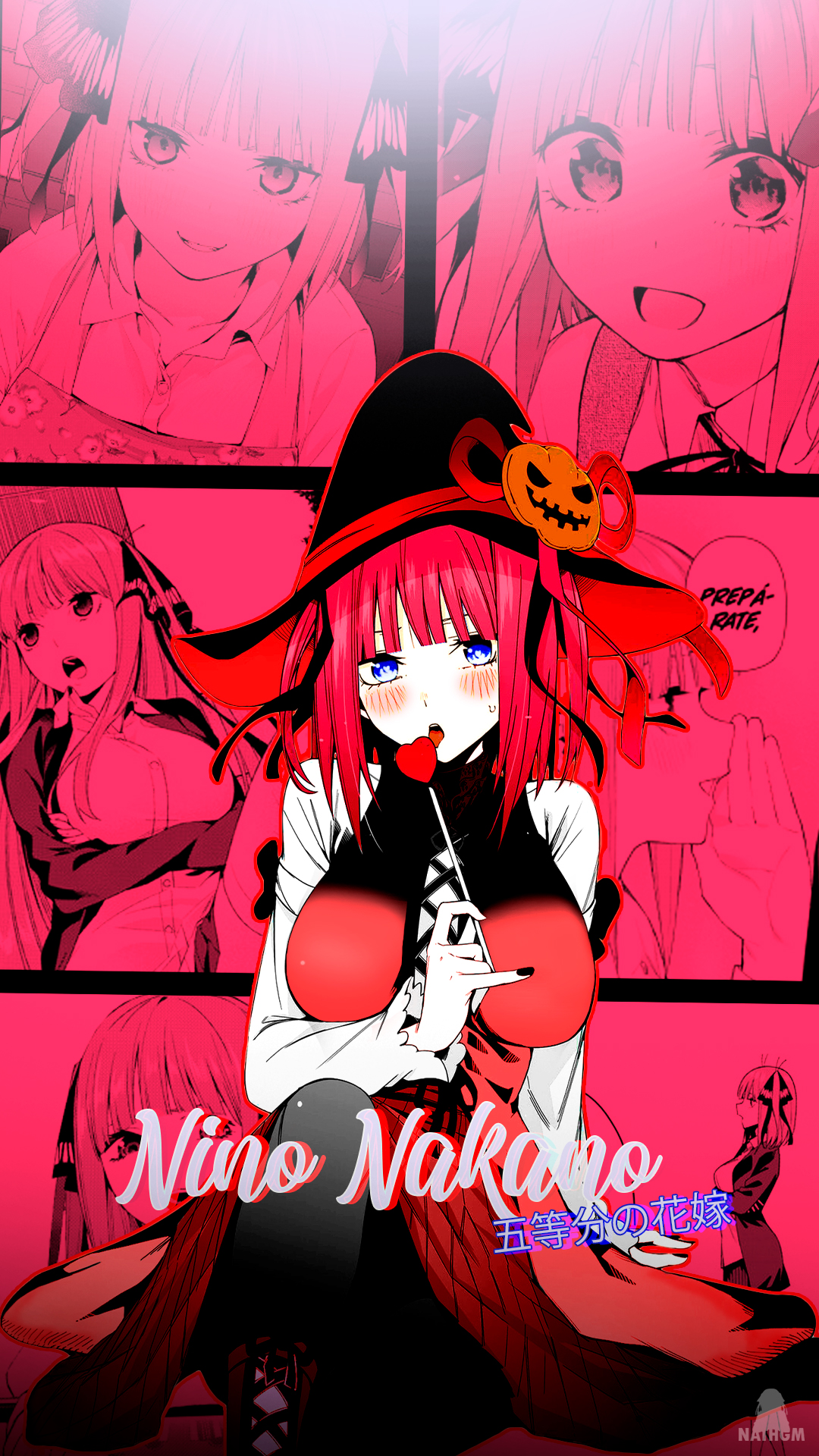 Anime Girls Manga 5 Toubun No Hanayome Collage Red Anime Landscape Nakano Nino 1080x1920