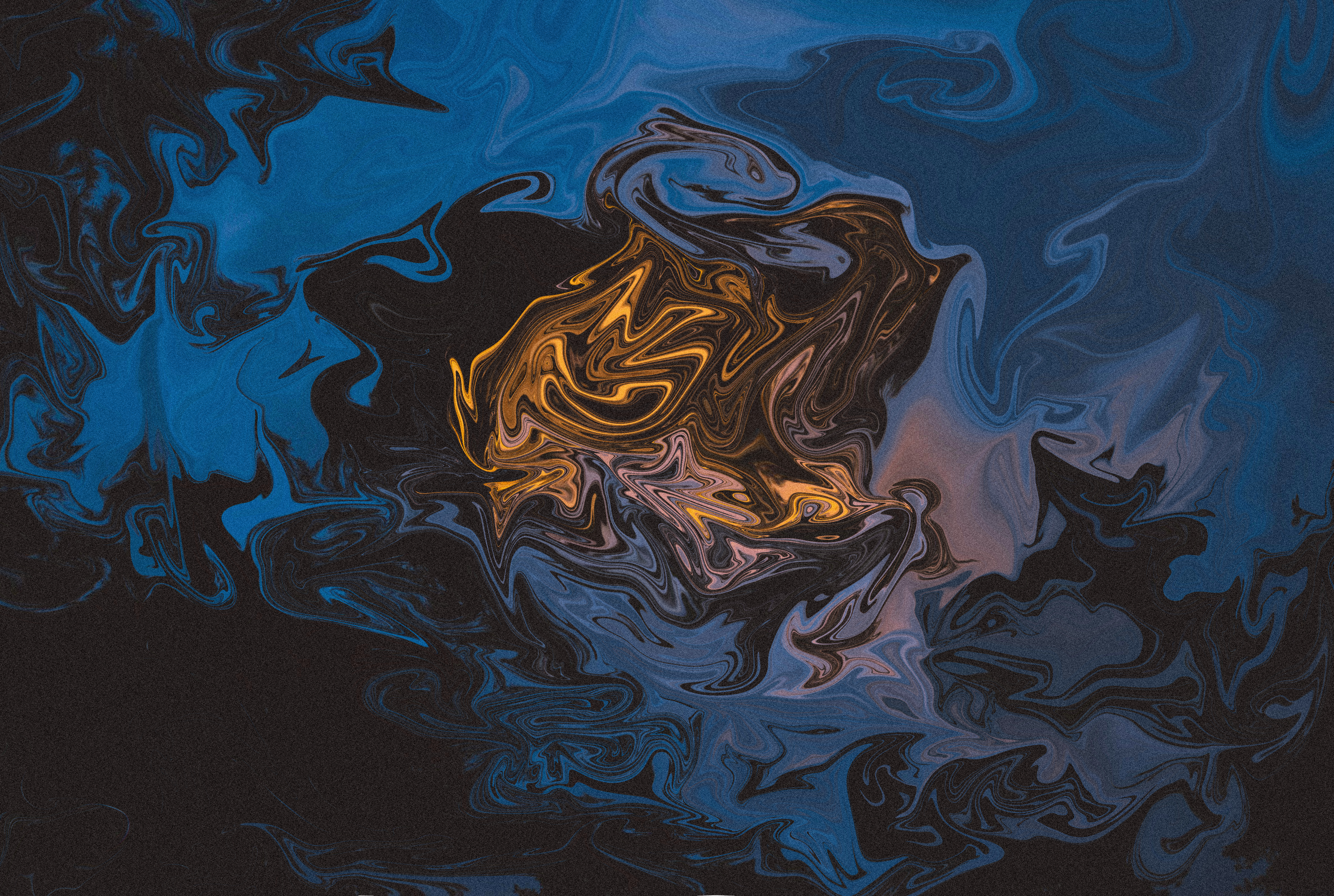 Fluid Abstract Colorful Dark Artwork Digital Art Blue Black Interference Liquid 4768x3206