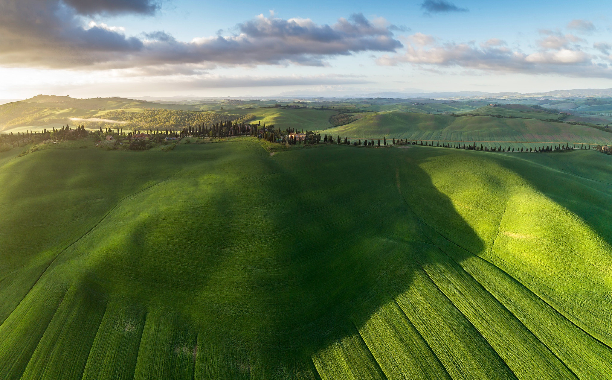 Aerial Greenery Hill Italy Landscape Tuscany 2047x1270