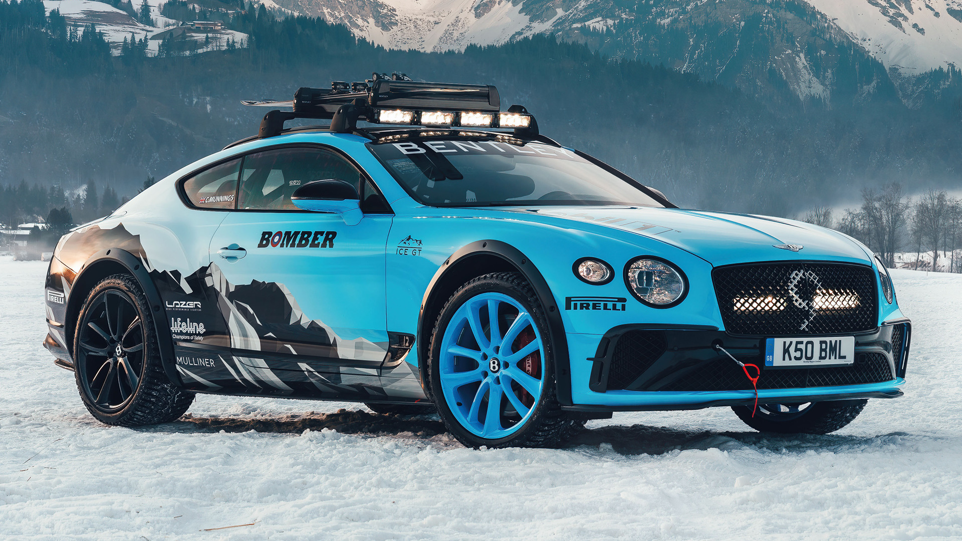 Bentley Continental Gt Ice Race Blue Car Car Grand Tourer Race Car Sport Car 1920x1080