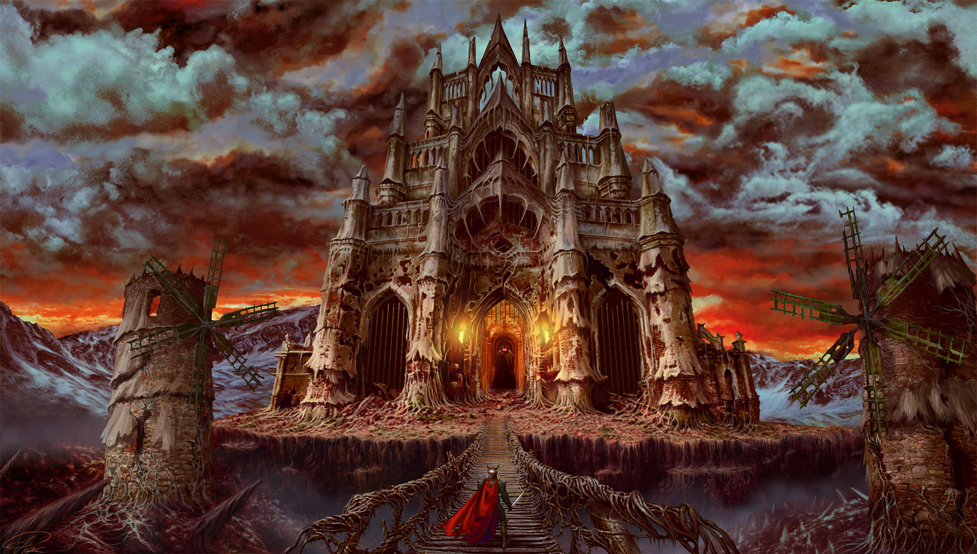 Castle Cloud Fantasy Gothic Ruin 2000x1135