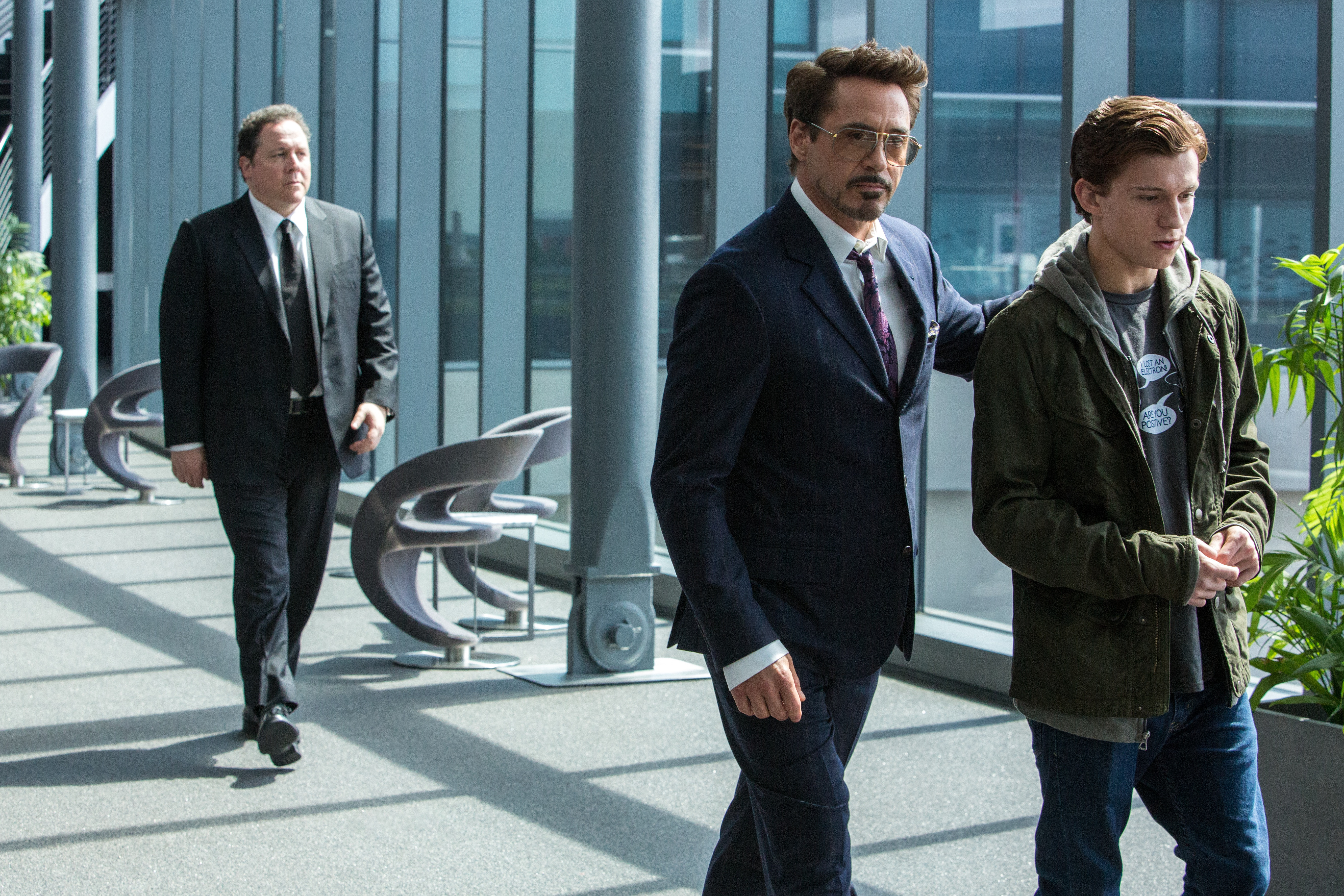 Jon Favreau Robert Downey Jr Spider Man Homecoming Tom Holland Tony Stark 5322x3548