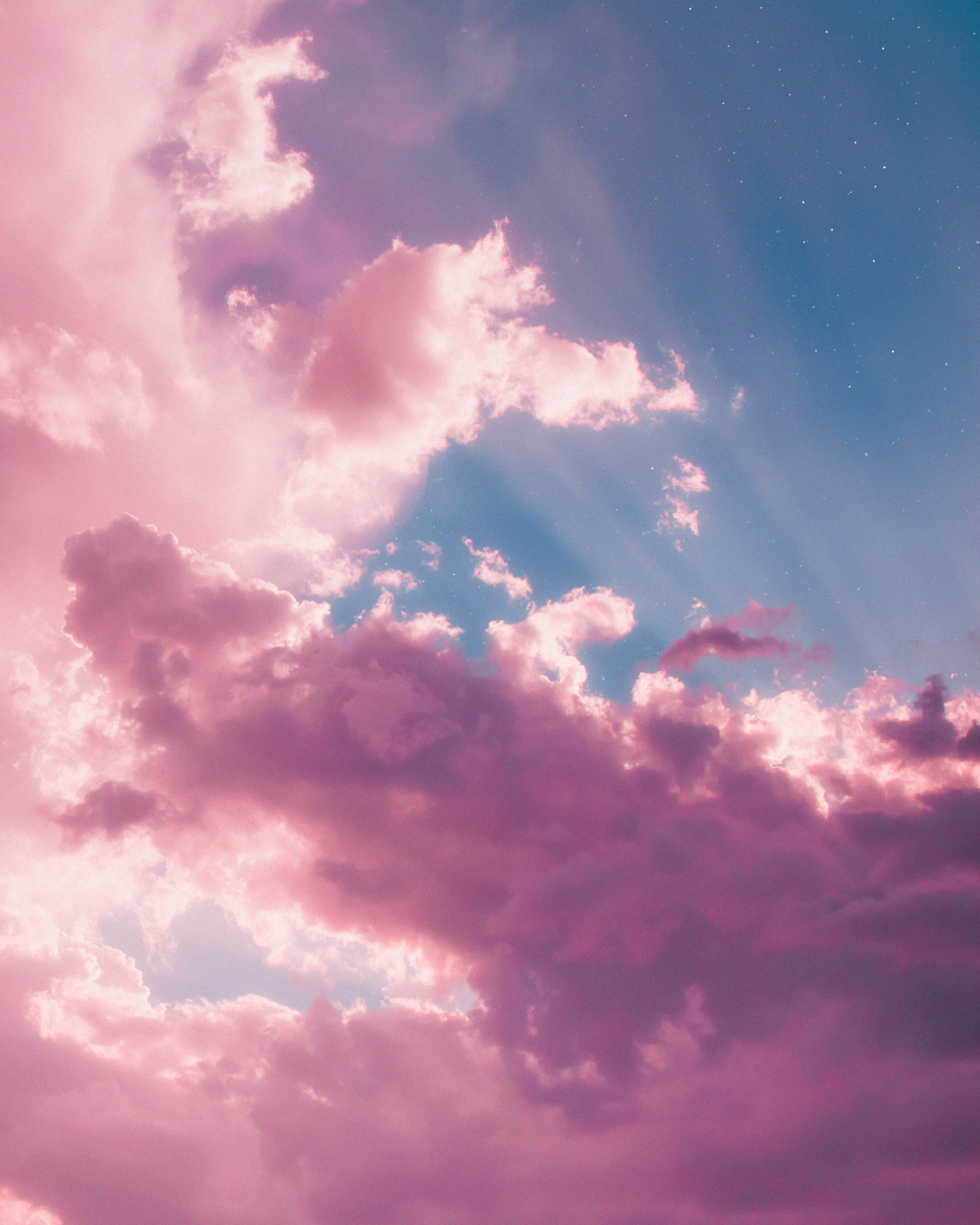 Nature Clouds Sunlight Photography Blue Pink Clouds White Sky Pink Shade 2048x2560