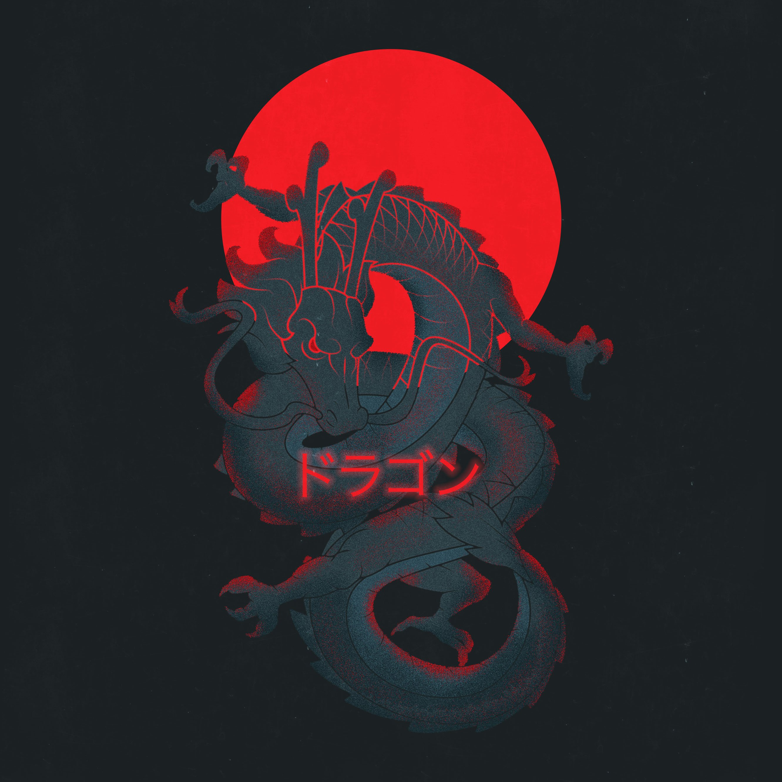 Dragon Digital Black Background Typography Artwork Fantasy Art Sun Simple Background 2662x2662